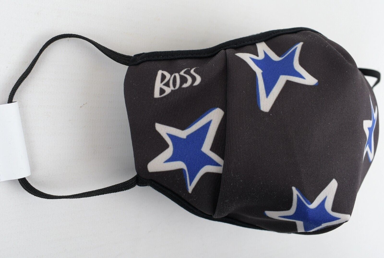 HUGO BOSS Reusable Fabric Face Mask, Black/Blue Star, Unisex - size M