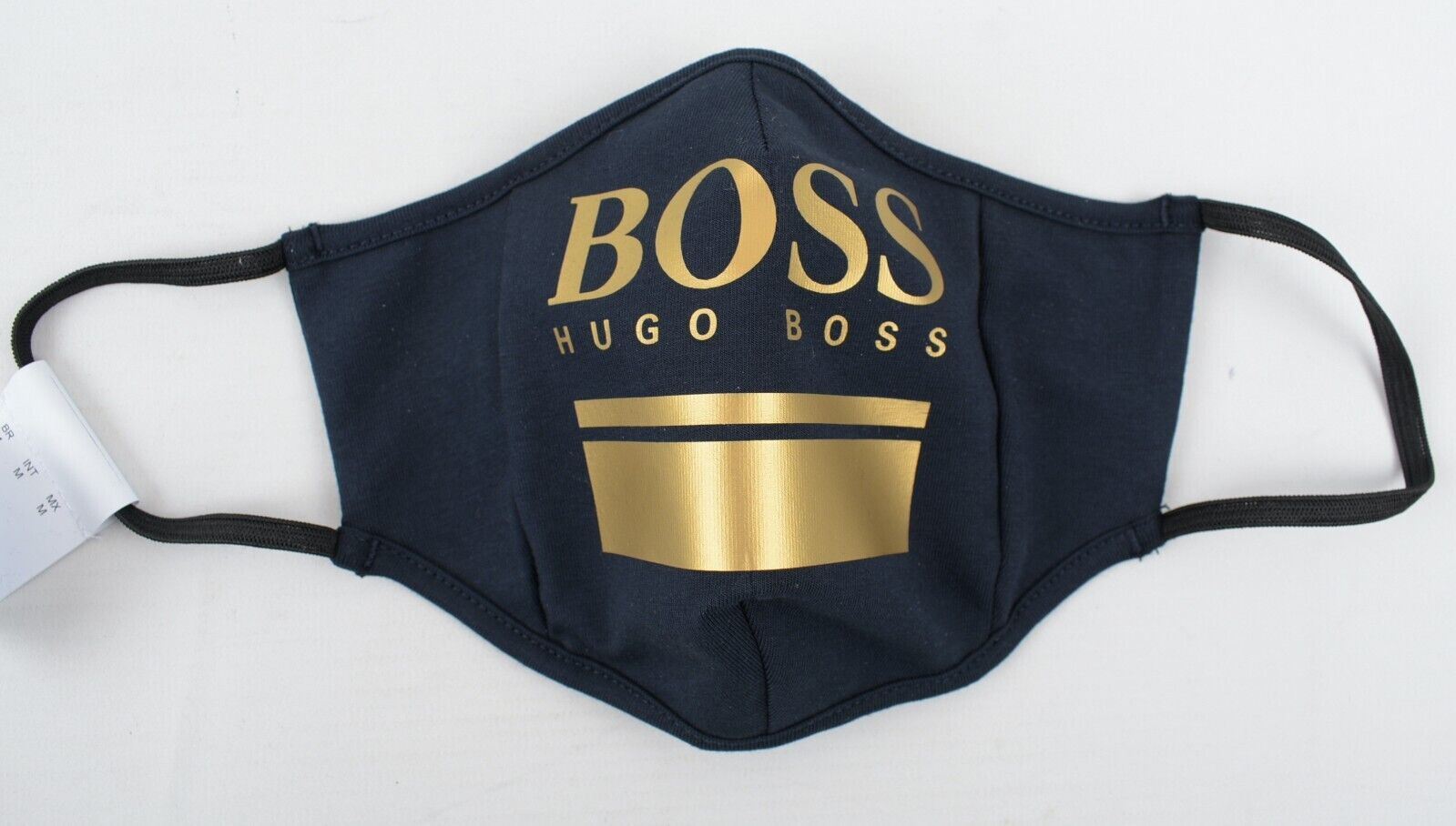 HUGO BOSS Reusable Fabric Face Mask, Black/Gold, Unisex - size M