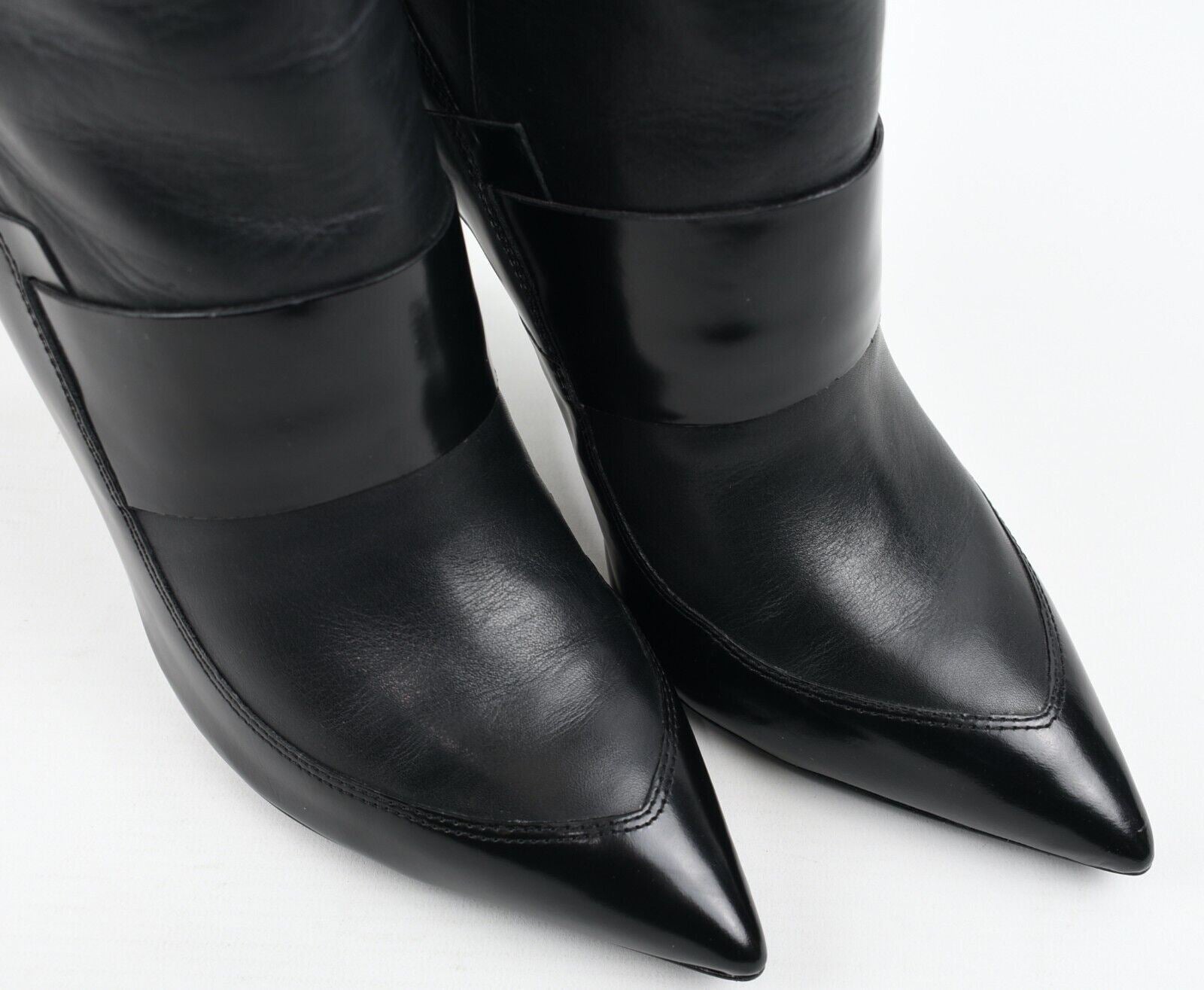 ALLSAINTS Women's XAVIER Genuine Leather High Heel Boots, Black size UK 7 /EU 40