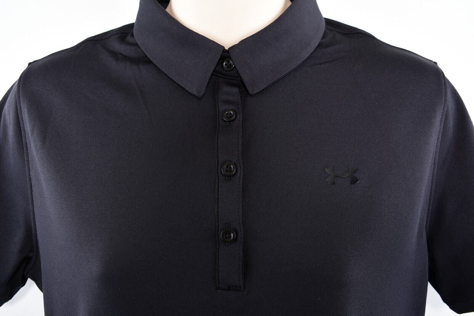 UNDER ARMOUR Women's ZINGER Polo Shirt, Fitted Style, Black, size XL (UK 16)