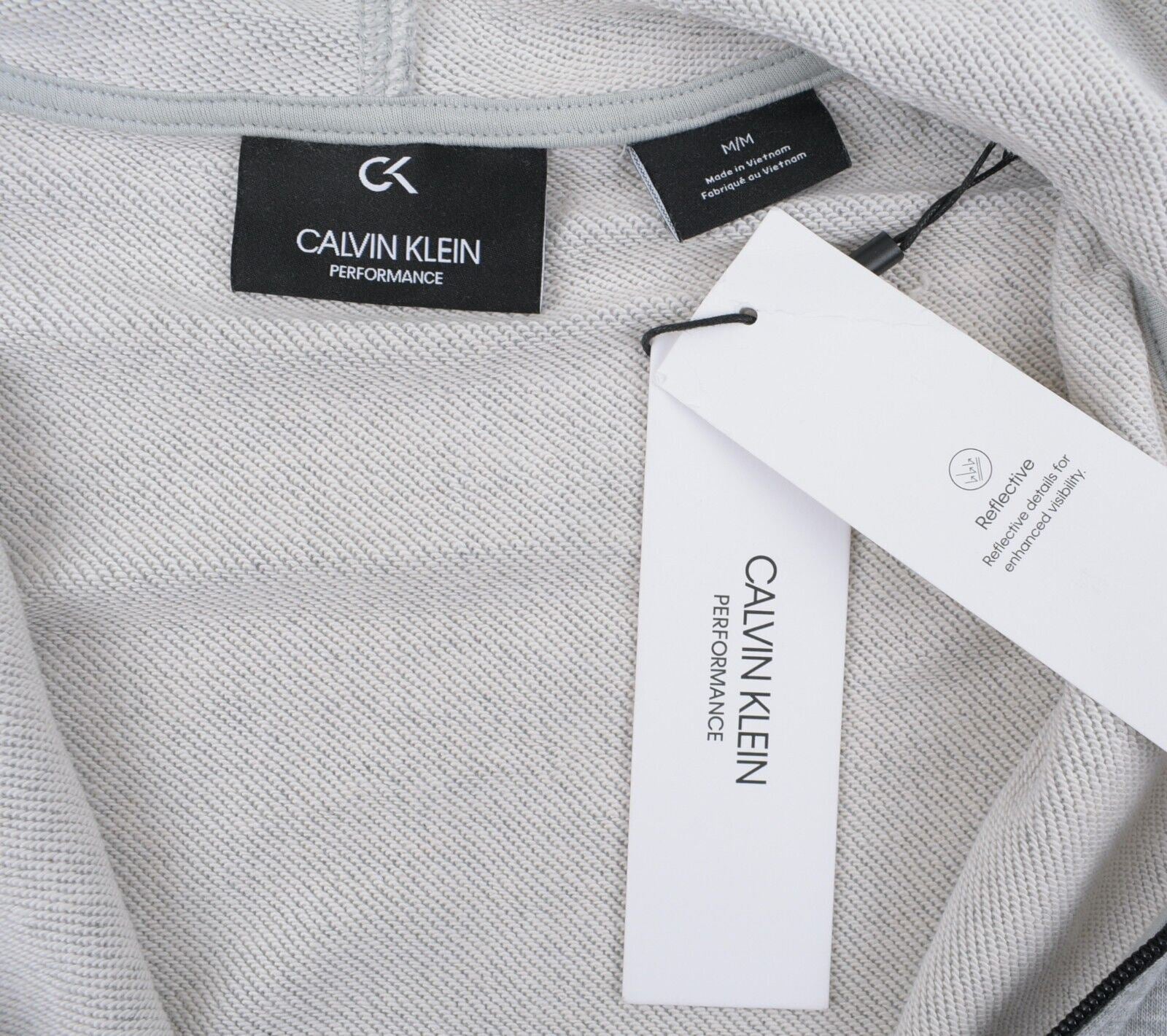 CALVIN KLEIN Performance Men's Full Zip Jacket, Hoodie Sweatshirt, Grey, size M