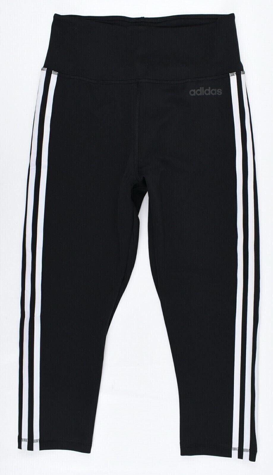 ADIDAS Women's D2M Designed To Move 3 Stripes Capri Leggings, Black - size XS