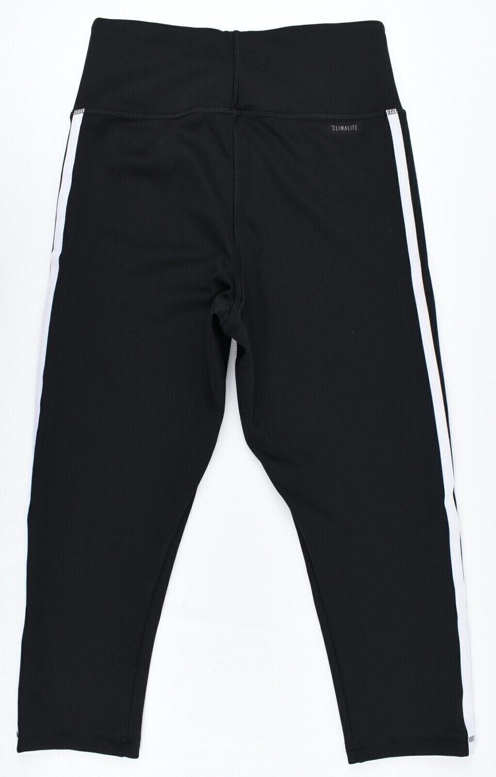 ADIDAS Women's D2M Designed To Move 3 Stripes Capri Leggings, Black - size XS