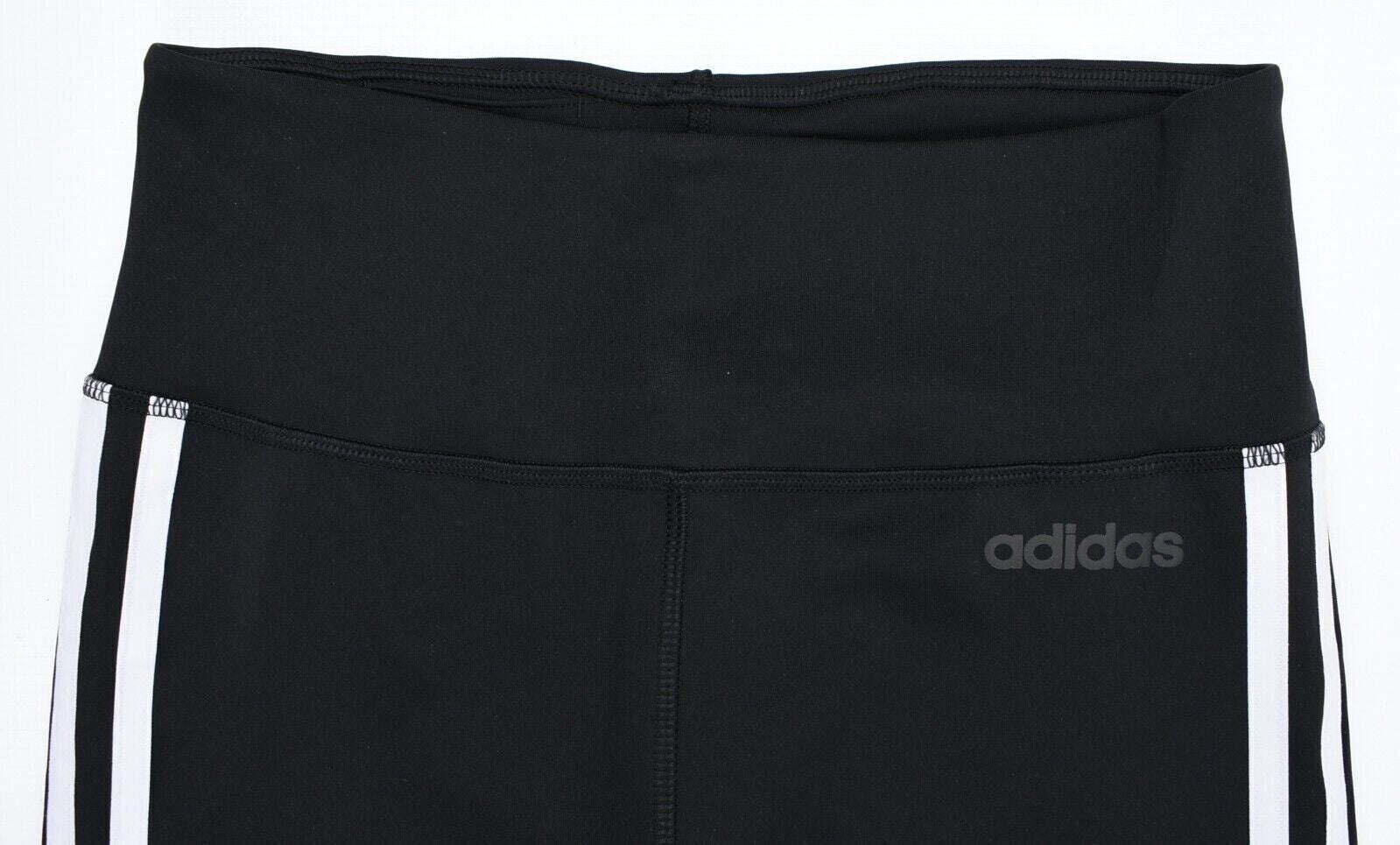 ADIDAS Women's D2M Designed To Move 3 Stripes Capri Leggings, Black - size XS