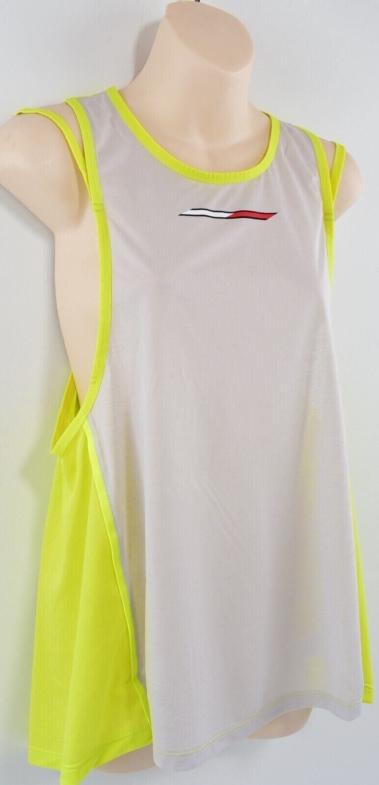 TOMMY HILFIGER Activewear Women's Relaxed Tank Top, Lemon Lime, size XS (UK 8)