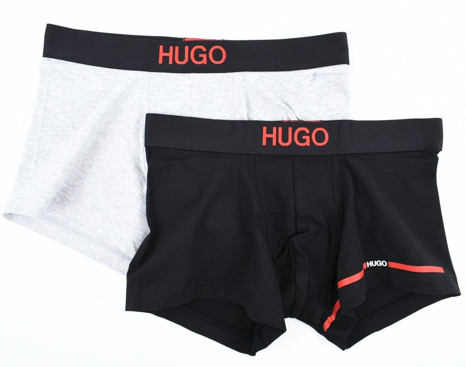 HUGO BOSS Underwear: Men's 2-Pack Low Rise Boxer Trunks, Black/Grey, size S