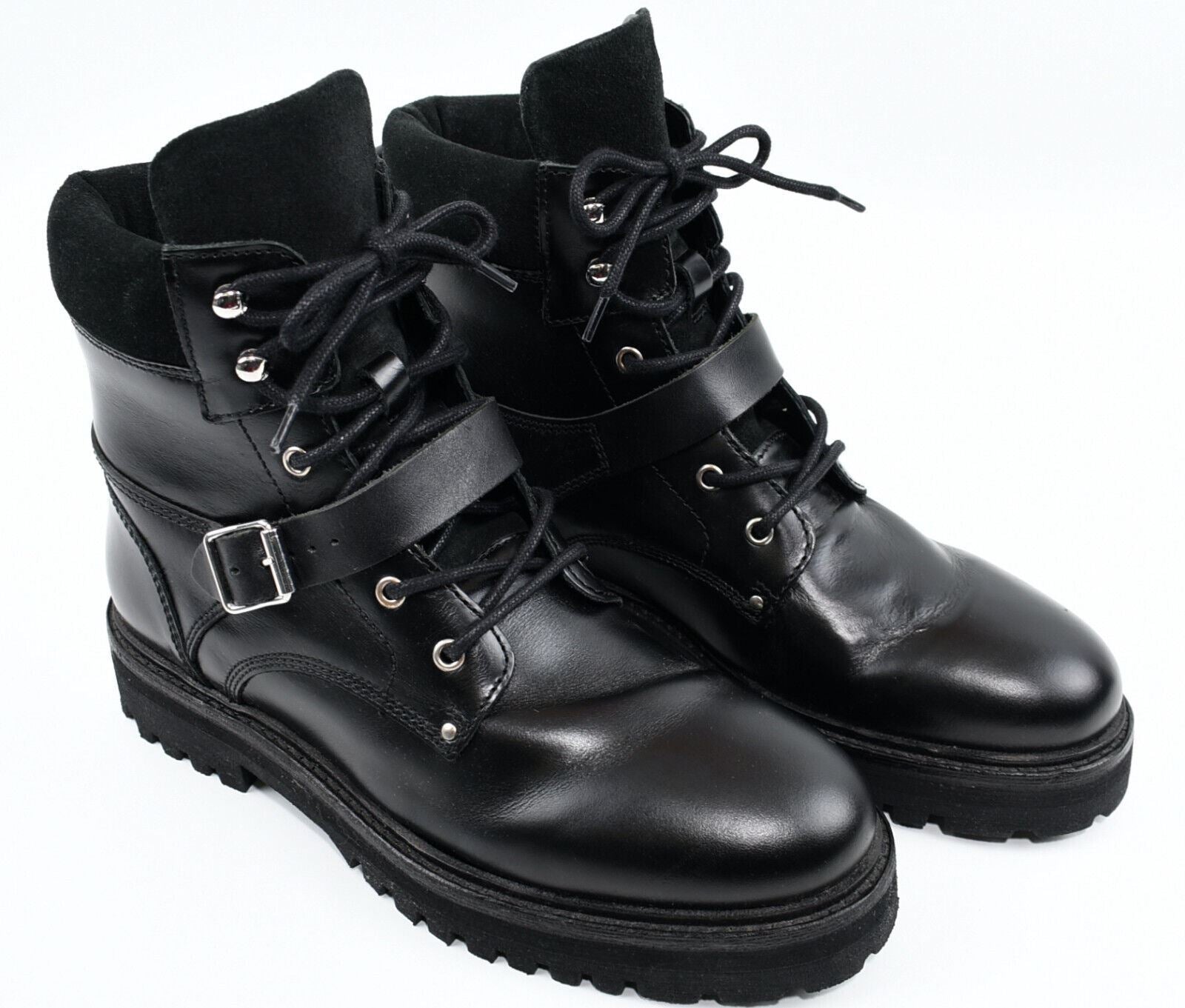 ALLSAINTS Women's PAULINA Hiker Style Genuine Leather Boots, UK 7 /EU 40