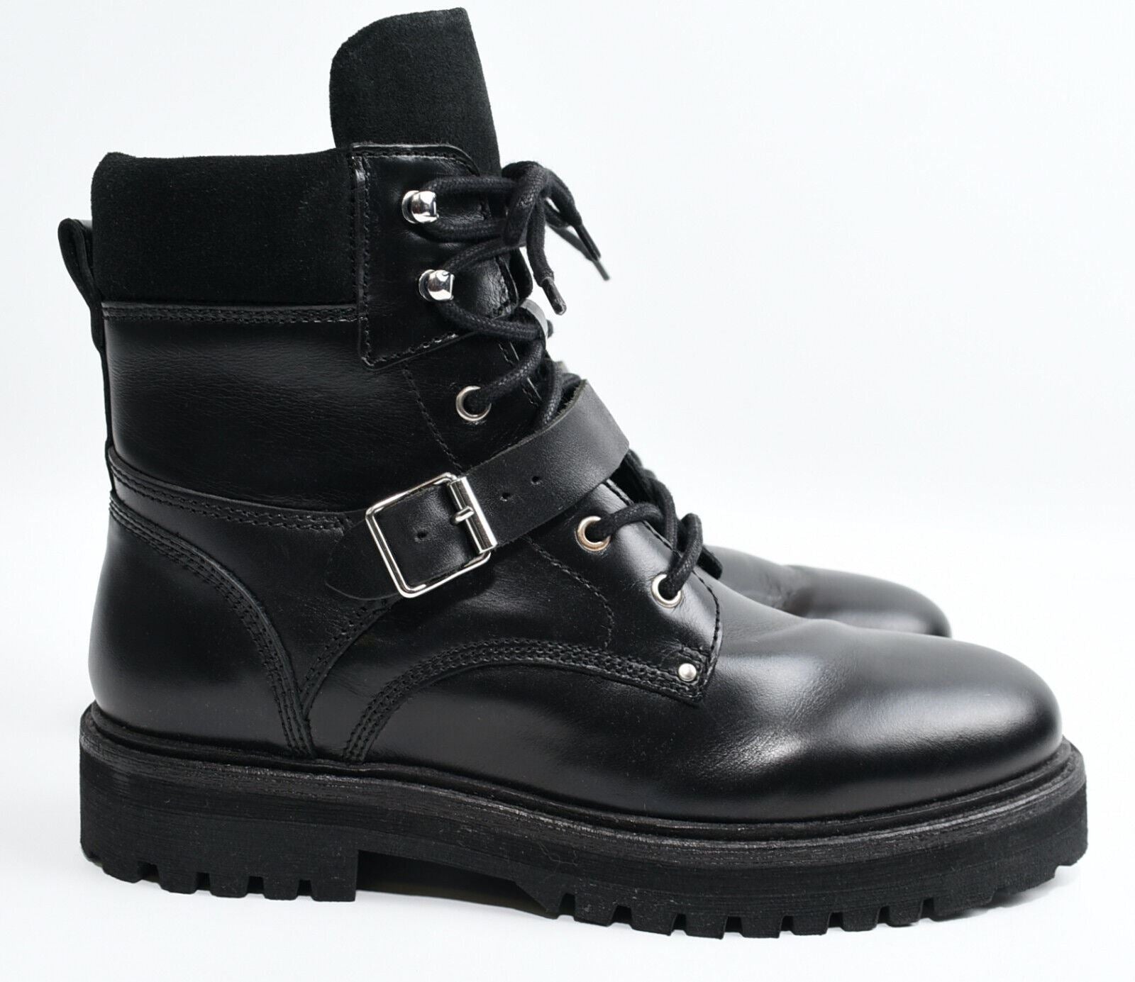 ALLSAINTS Women's PAULINA Hiker Style Genuine Leather Boots, UK 7 /EU 40