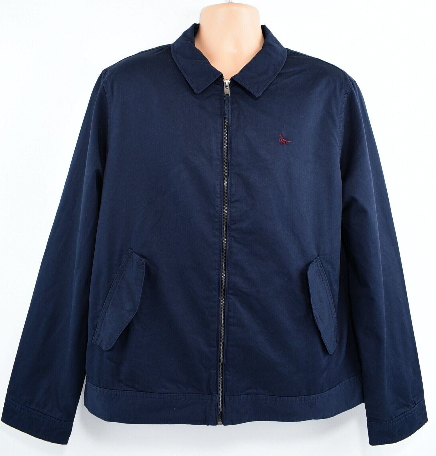 JACK WILLS Men's Harrington Zip Jacket, Navy Blue, size SMALL