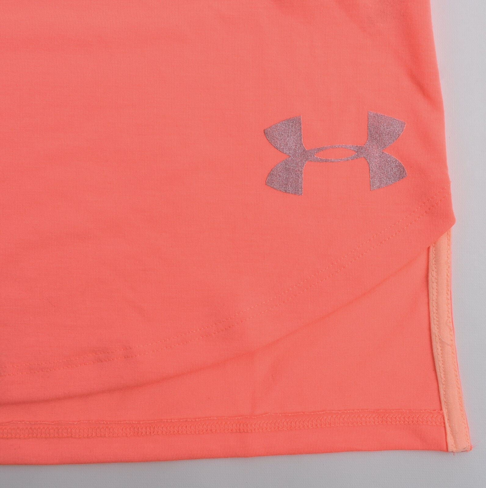 UNDER ARMOUR Girls' Threadborne Play Up Tank Top, Coral, size 7-8 years