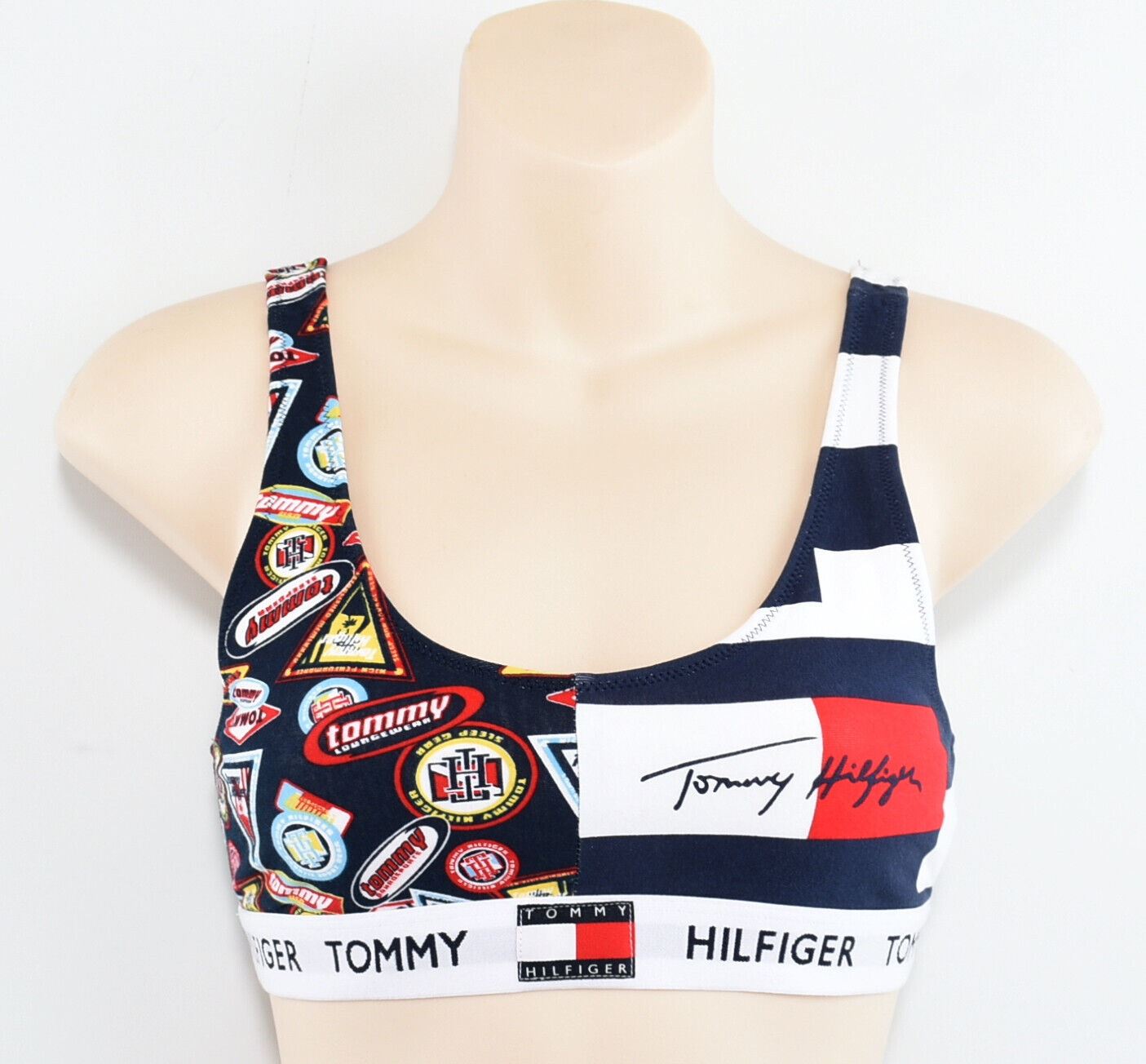 TOMMY HILFIGER - TOMMY 85 Women's Organic Cotton Bralette, Multicoloured, size S