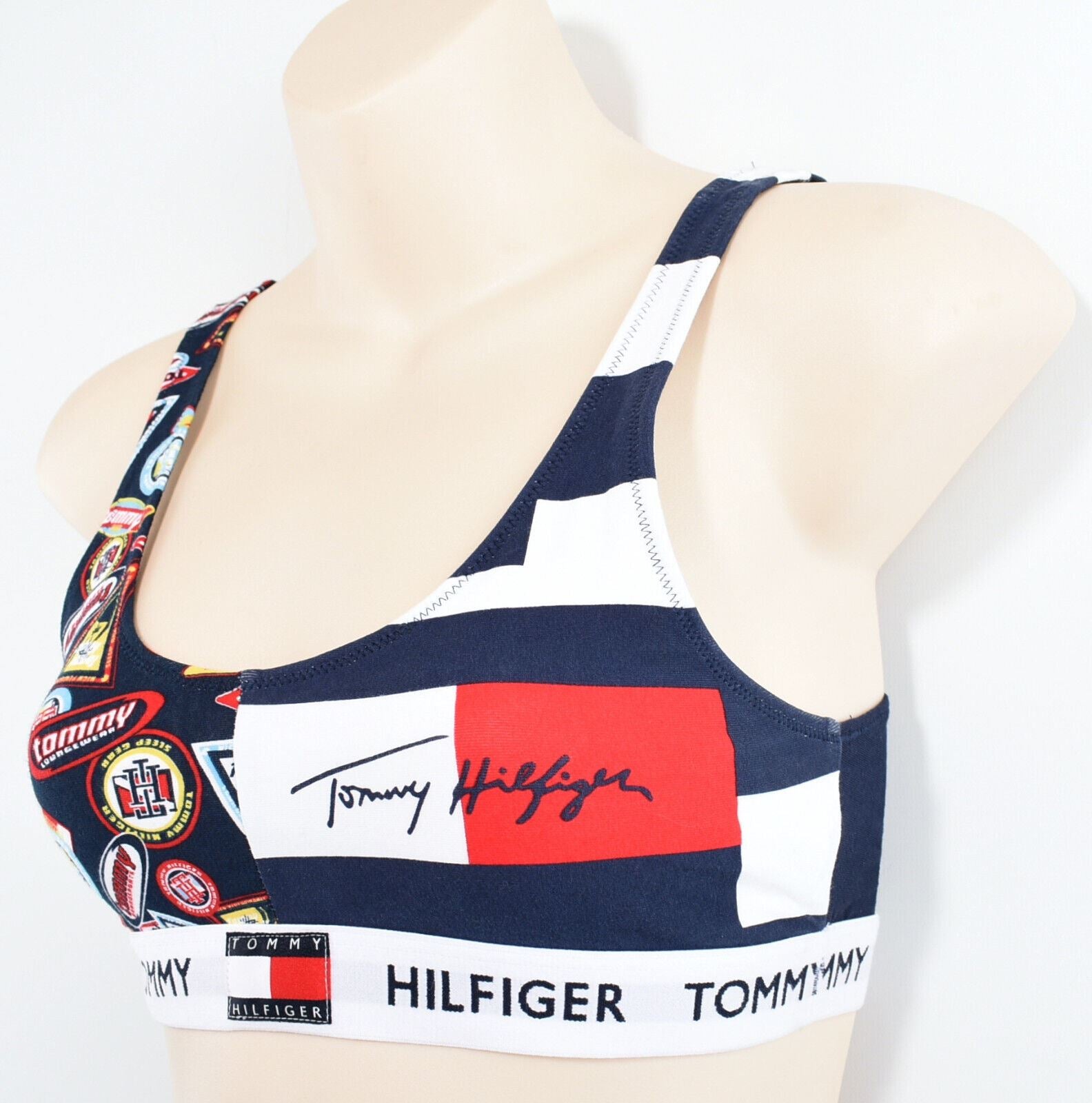 TOMMY HILFIGER - TOMMY 85 Women's Organic Cotton Bralette, Multicoloured, size S