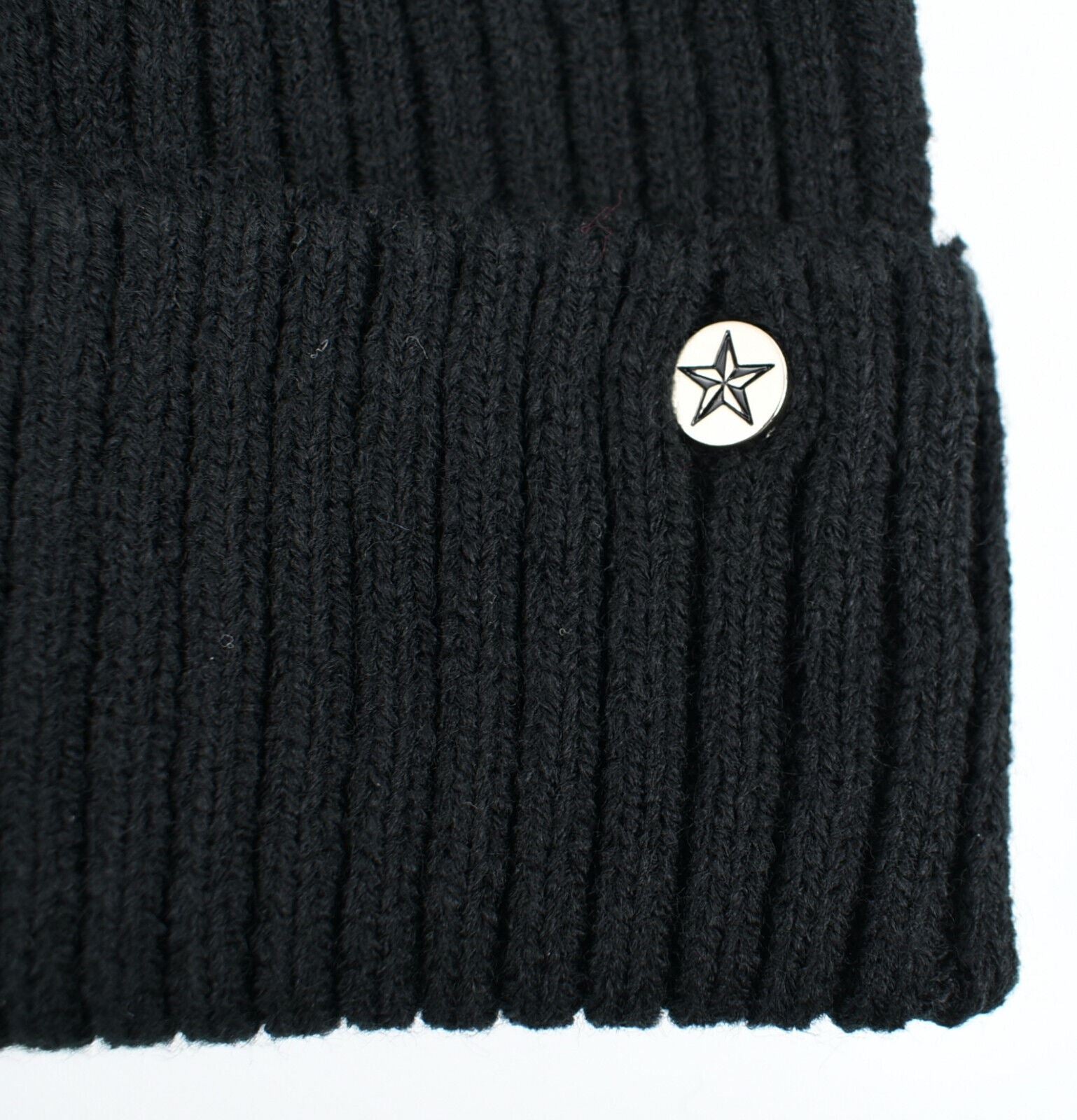 NO FEAR Men's DOCK Knitted Beanie Hat, Black, One Size