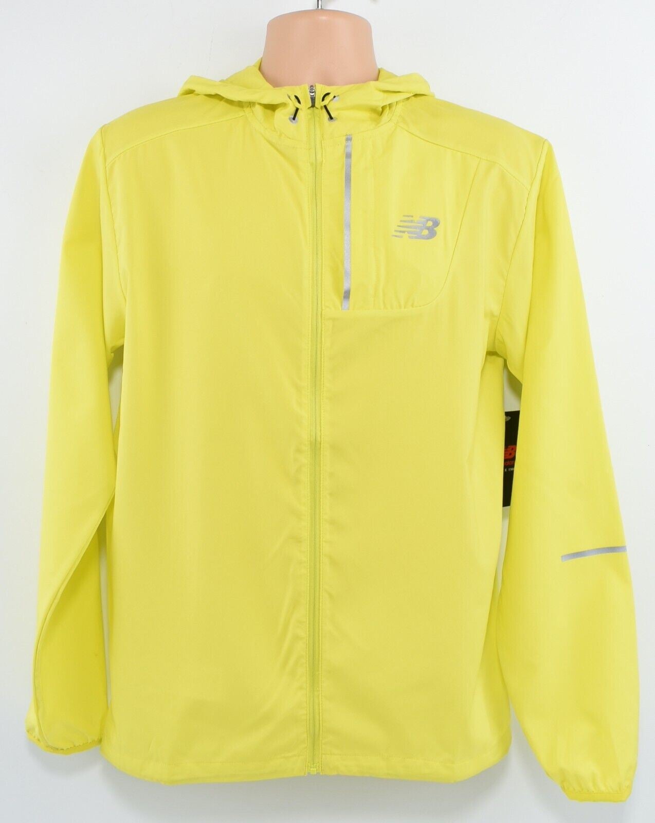 NEW BALANCE Men's Core Running Jacket, Neon Yellow, size SMALL