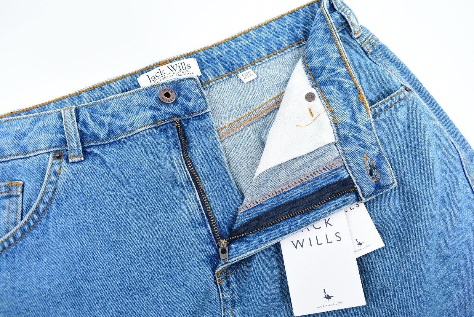 JACK WILLS Women's ROXY Denim Mini Skirt, Blue, size UK 16