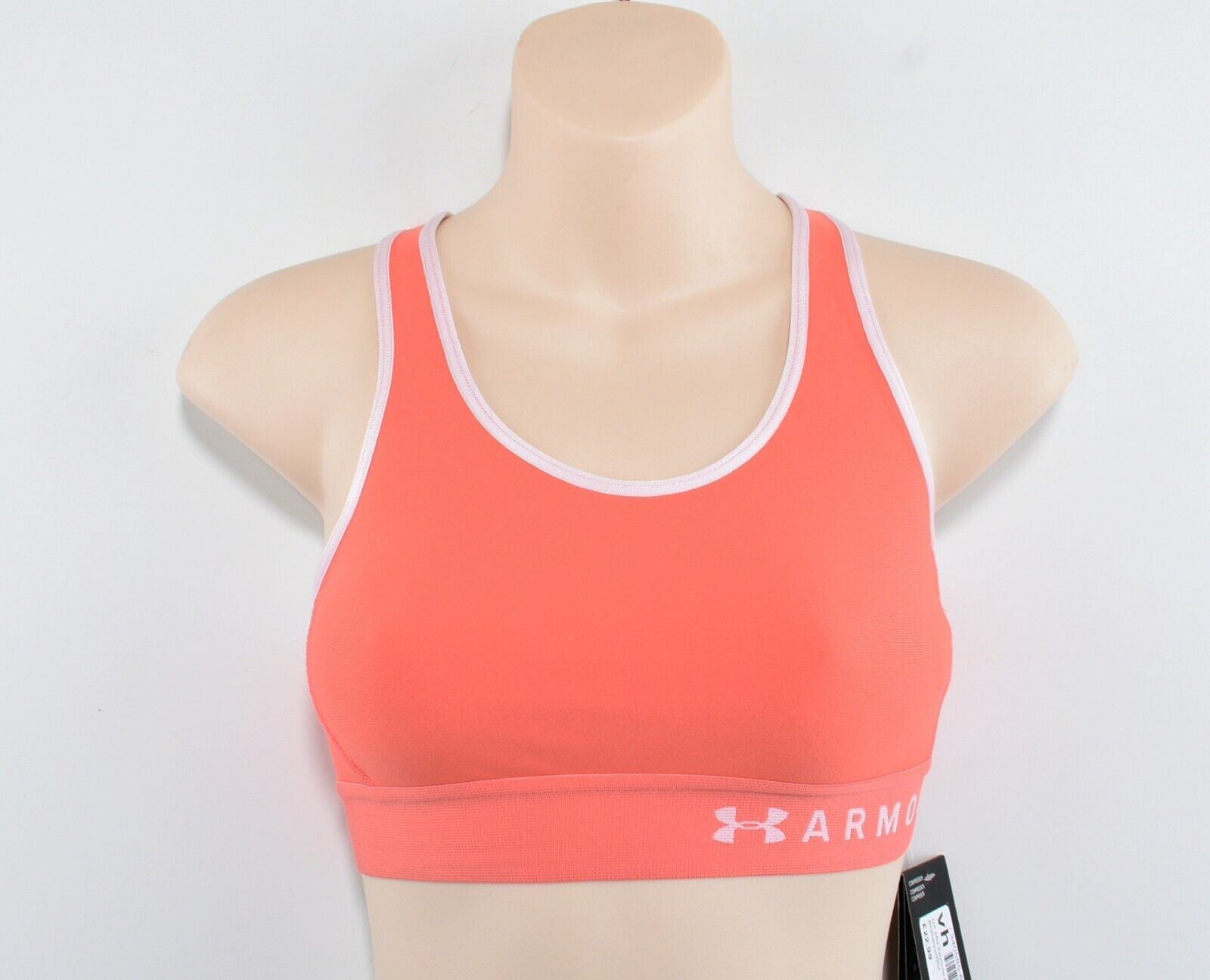 UNDER ARMOUR Women's Medium Support Keyhole Back Sports Bra, Coral, size XS