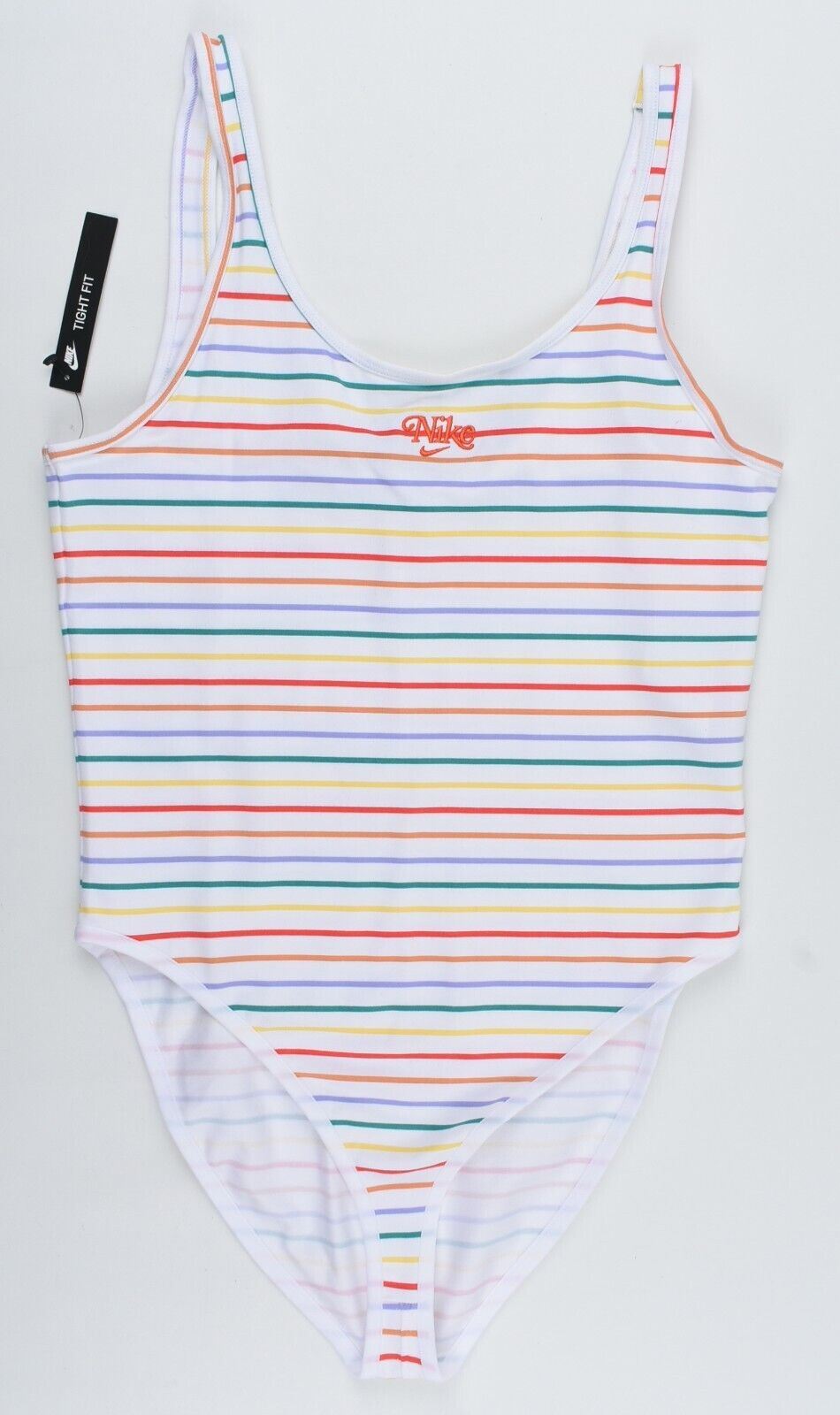 NIKE Women's Retro Striped Sleeveless Bodysuit, Multicoloured, size M /UK 12