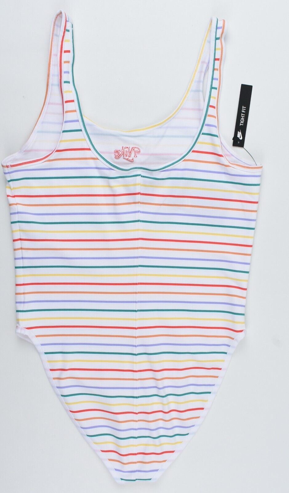 NIKE Women's Retro Striped Sleeveless Bodysuit, Multicoloured, size M /UK 12