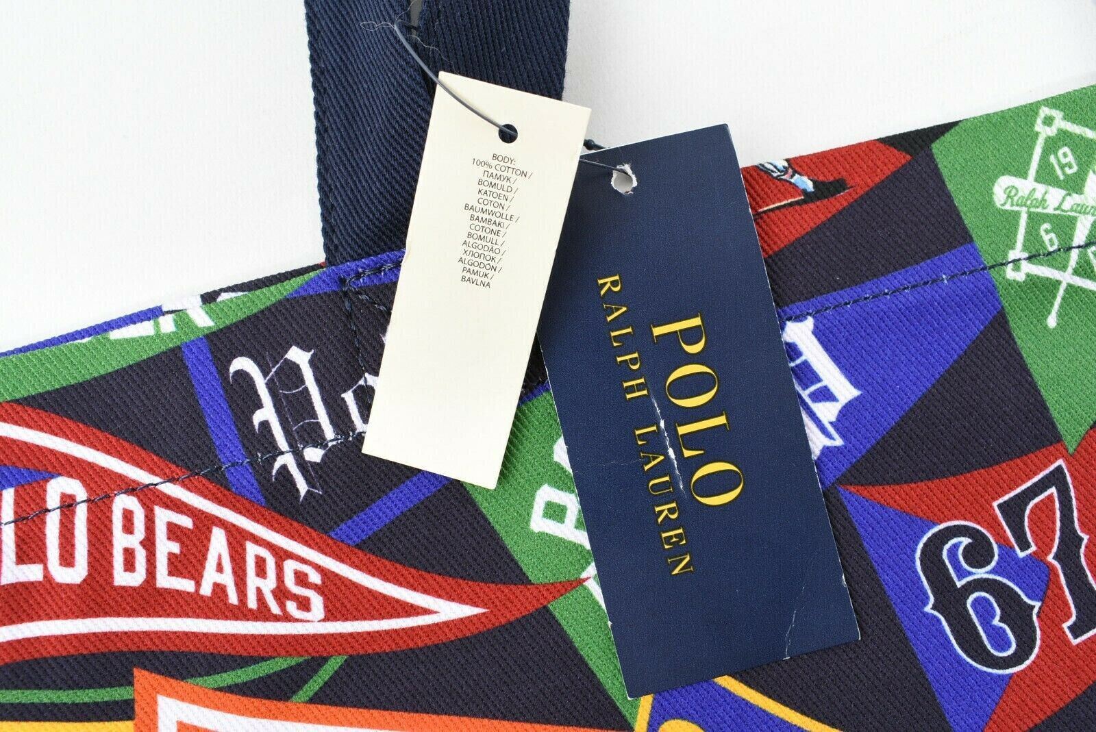 POLO RALPH LAUREN Colourful Printed Canvas Bag, 40cmx36cm