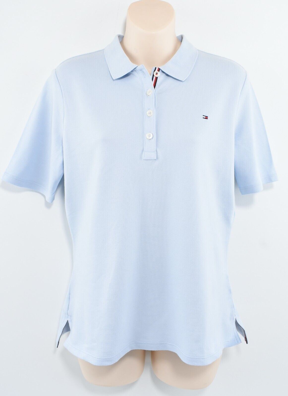 TOMMY HILFIGER Women's Classic Polo Shirt, Light Blue, size S /UK 10