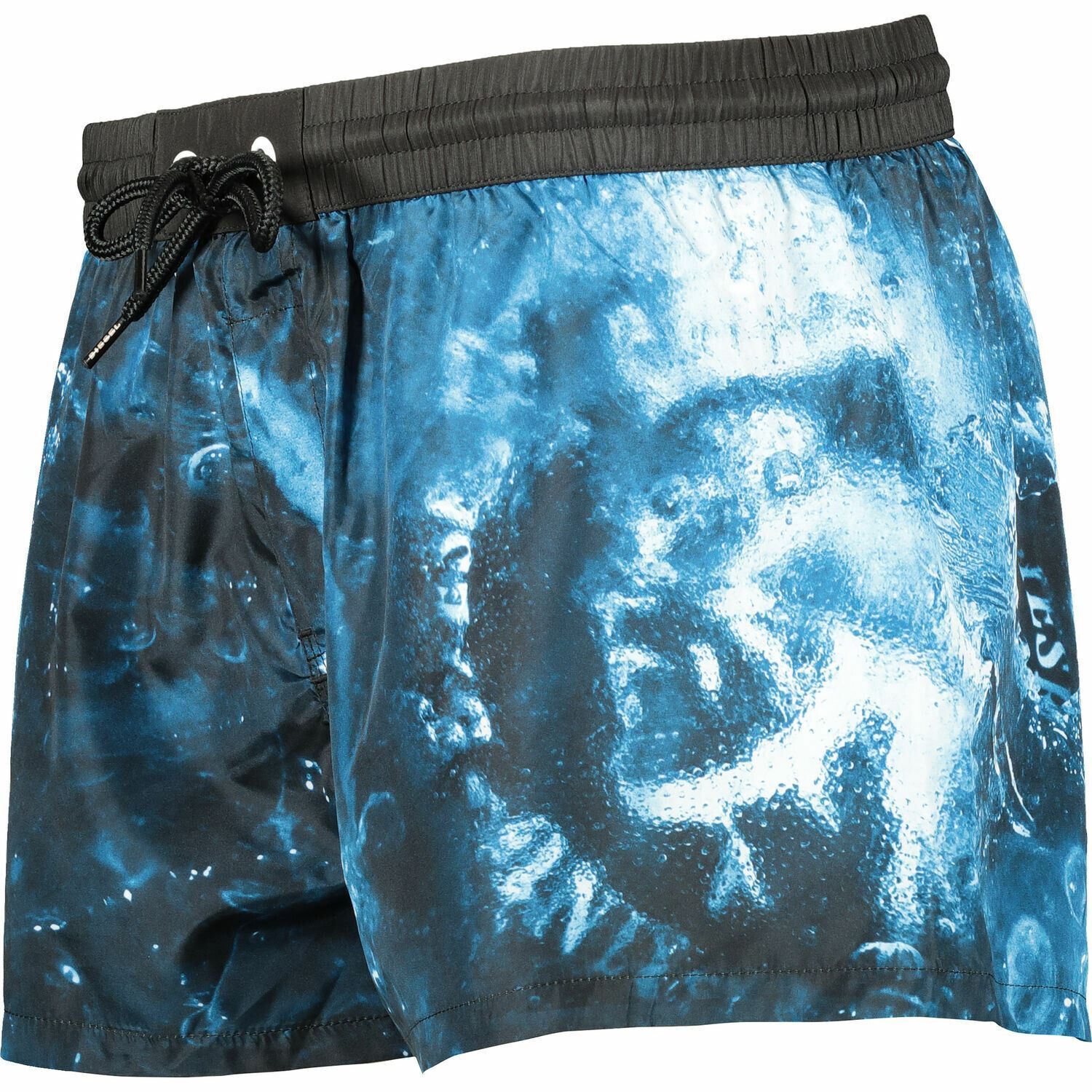 DIESEL Men's Blue Graphic Print Swim Shorts, Size Large