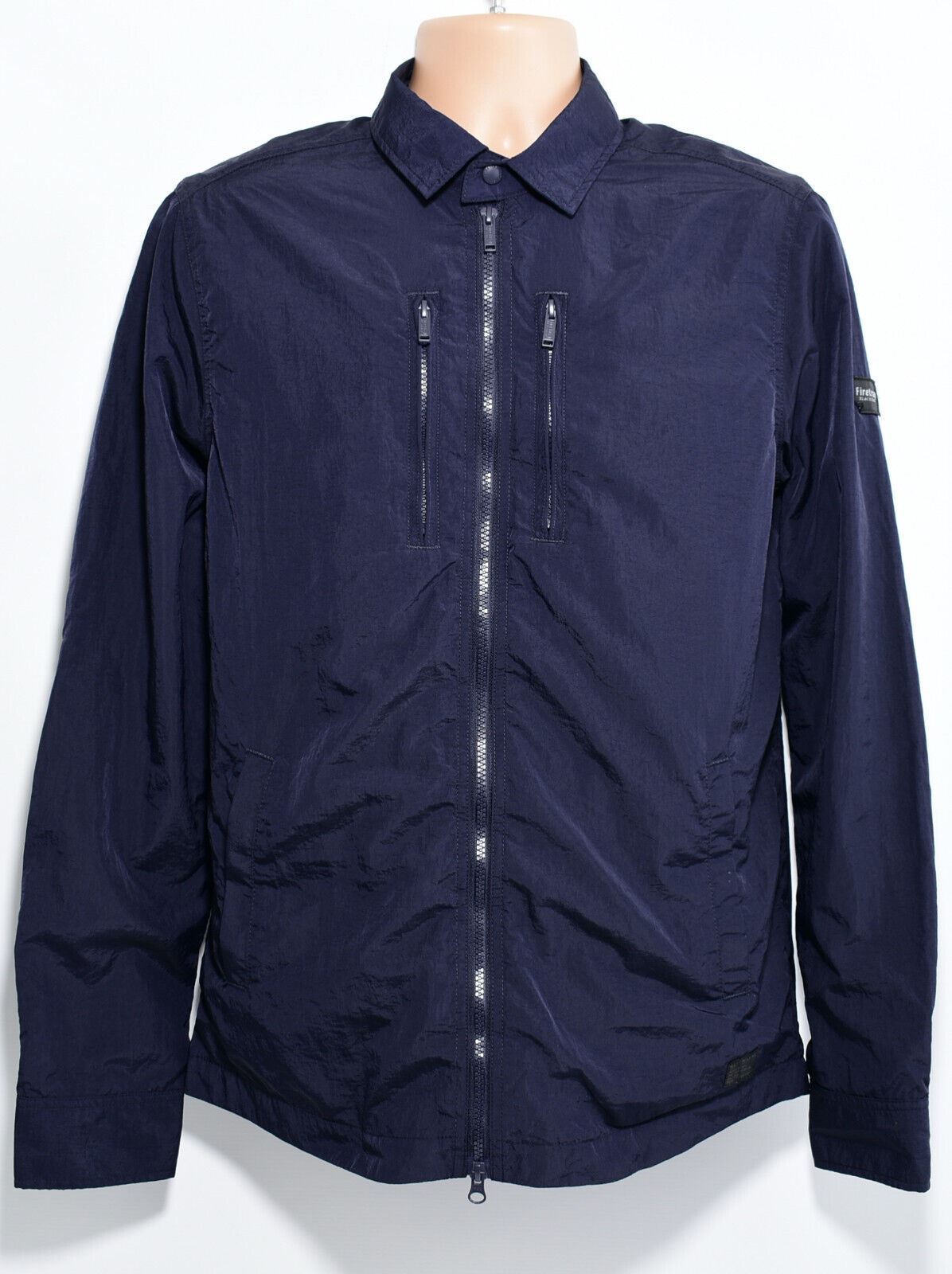 FIRETRAP BLACKSEAL Men's Shacket, Zip Shirt Jacket, Navy Blue, size XL