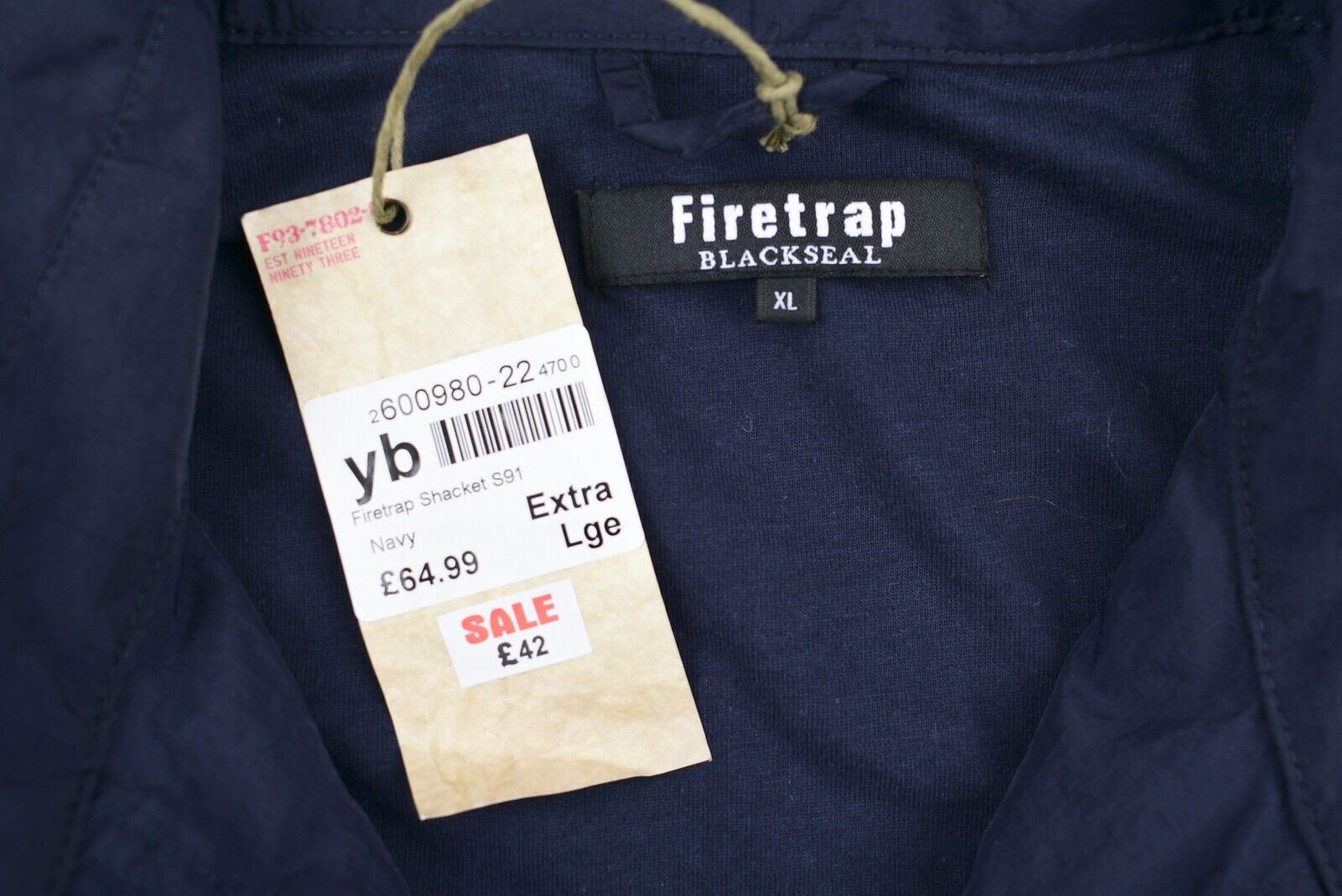 FIRETRAP BLACKSEAL Men's Shacket, Zip Shirt Jacket, Navy Blue, size XL