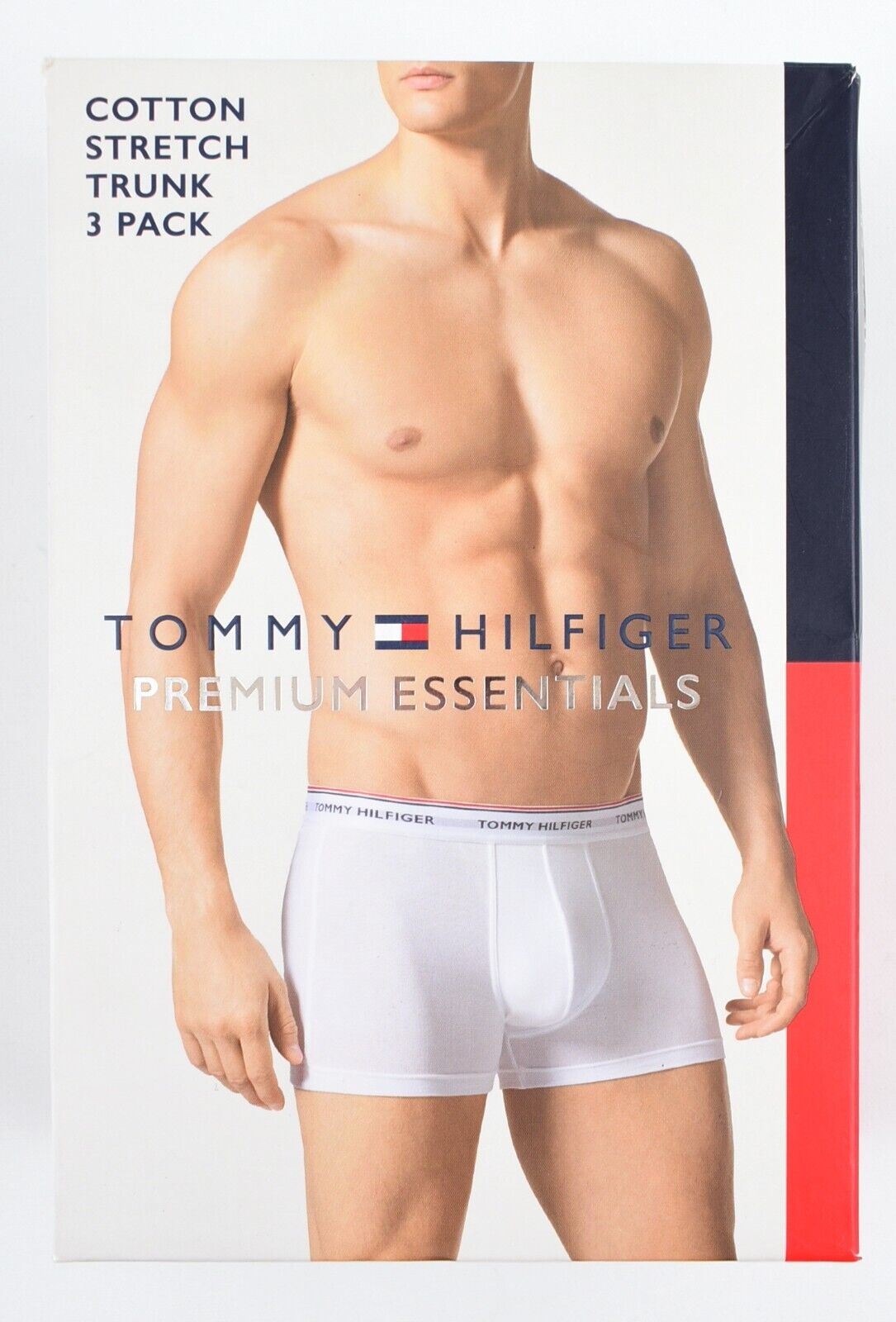 TOMMY HILFIGER Men's 3-pk Boxer Trunks, Black/Grey/White, size S *damaged box*