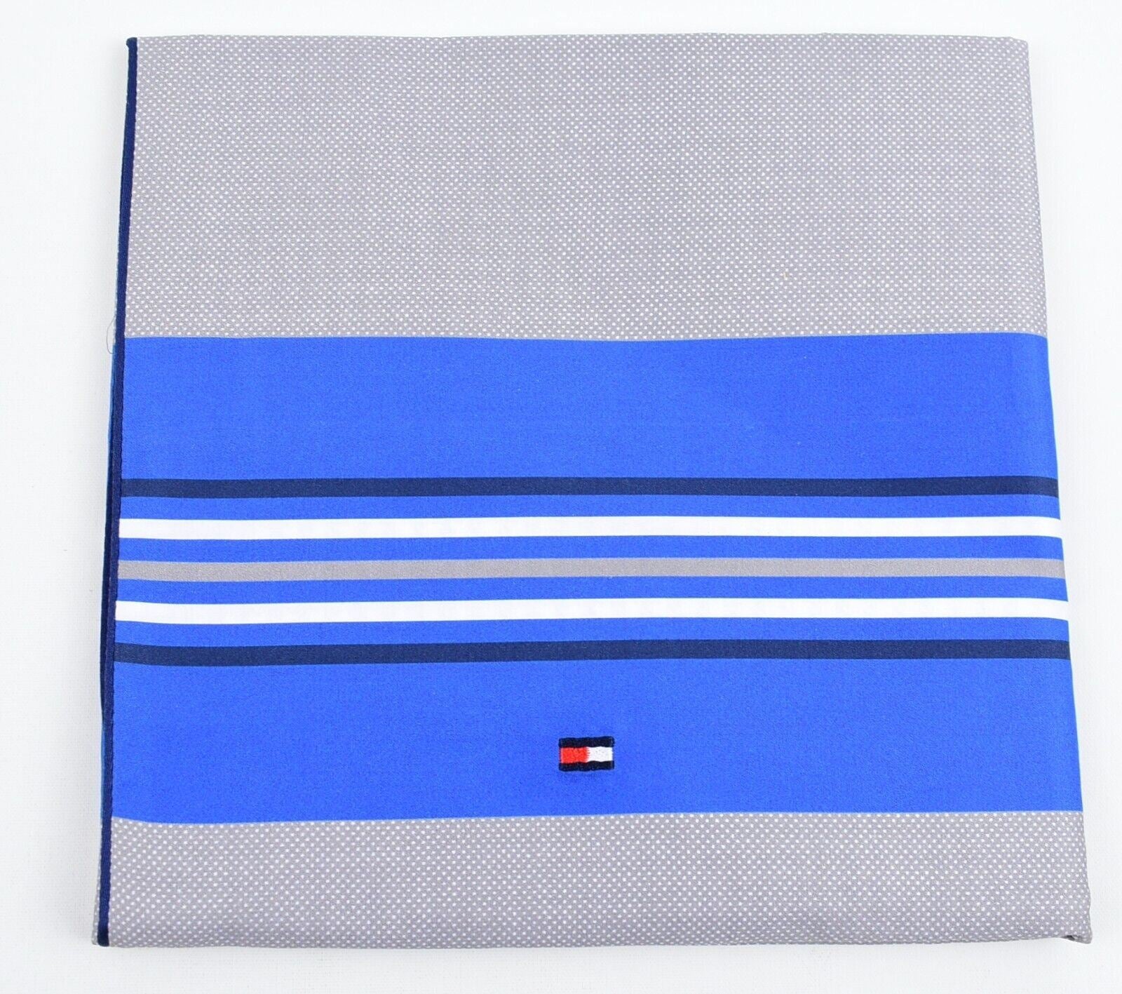 TOMMY HILFIGER Bedding: 1x Combed Cotton Pillowcase, Blue/Grey Striped