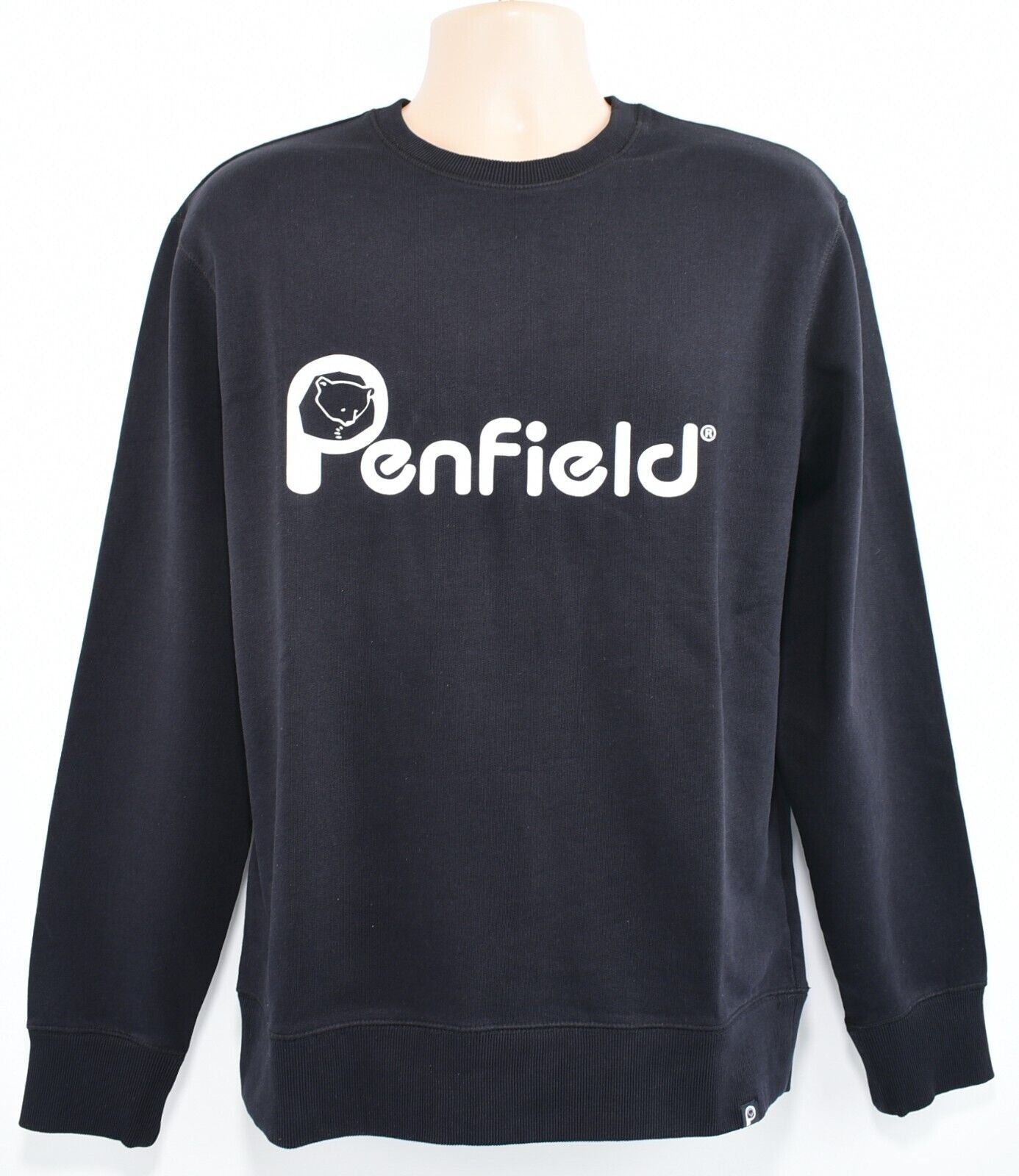 PENFIELD Men's CAPEN Crew Neck Sweatshirt, 100% Cotton, Black, size MEDIUM