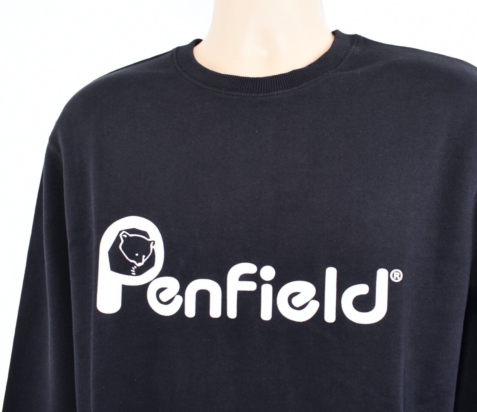 PENFIELD Men's CAPEN Crew Neck Sweatshirt, 100% Cotton, Black, size MEDIUM