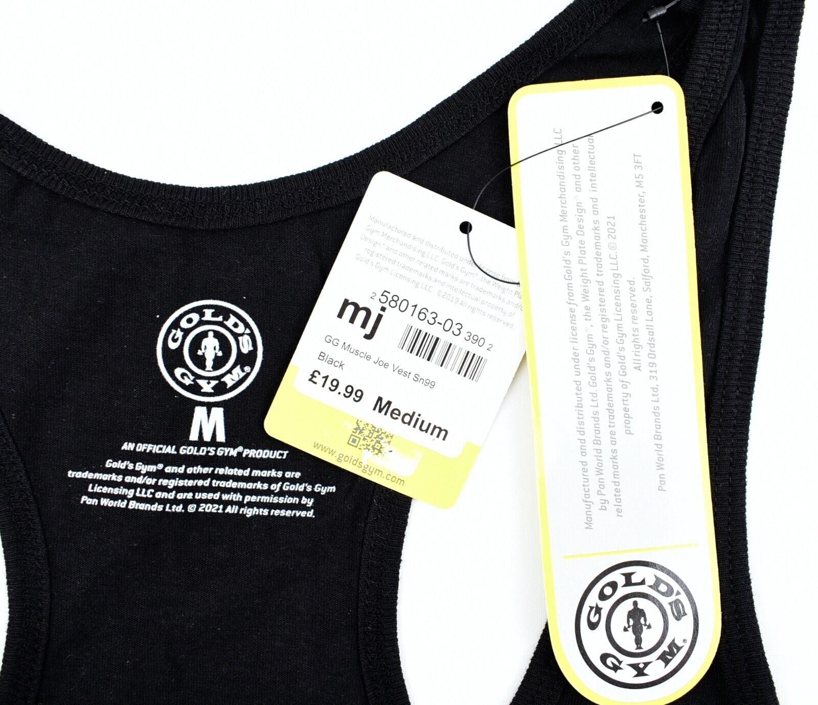 GOLD'S GYM Core Collection Men's MUSCLE JOE Vest Top, Black, size M