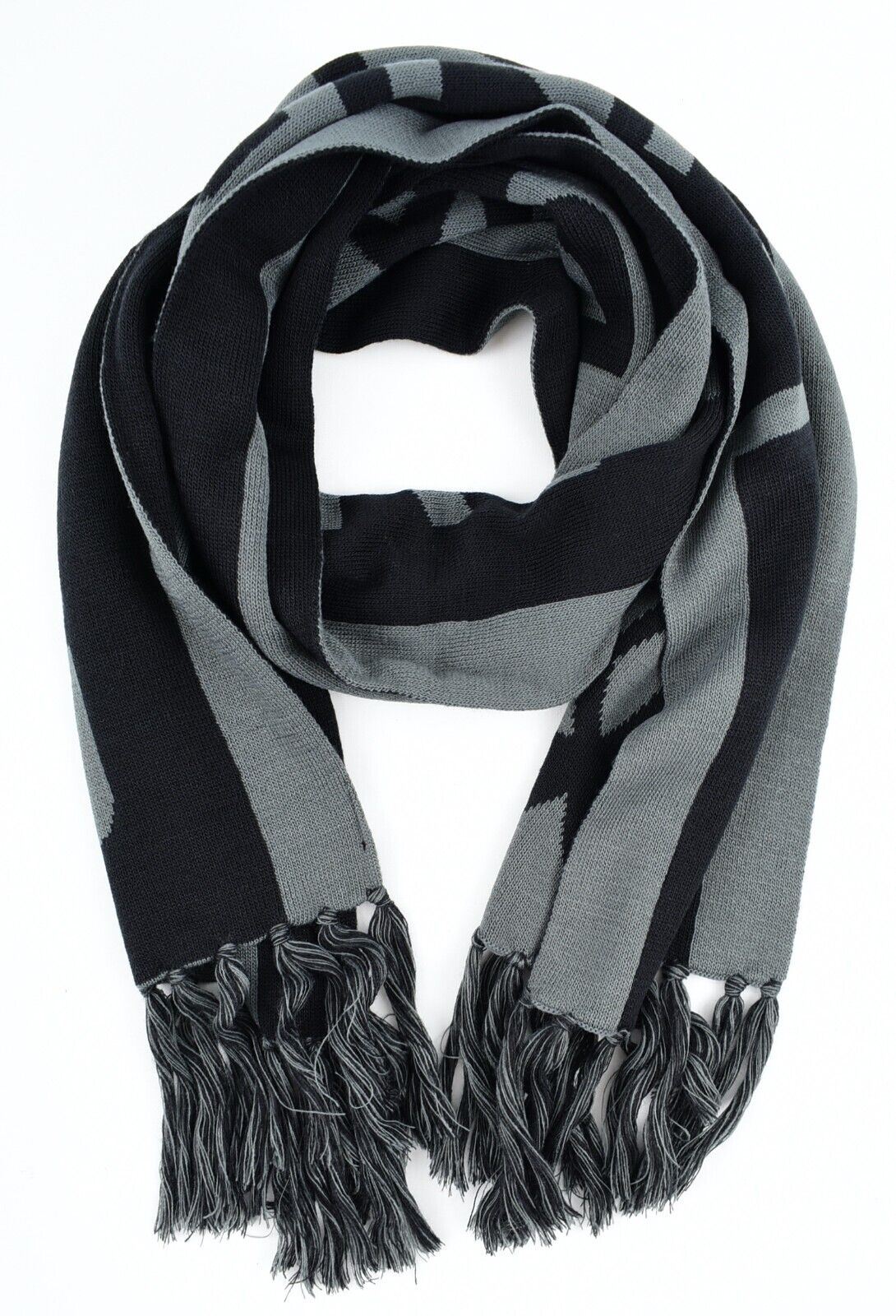 UNDER ARMOUR Big Logo Reversible Knitted Scarf, Black/Grey, Unisex