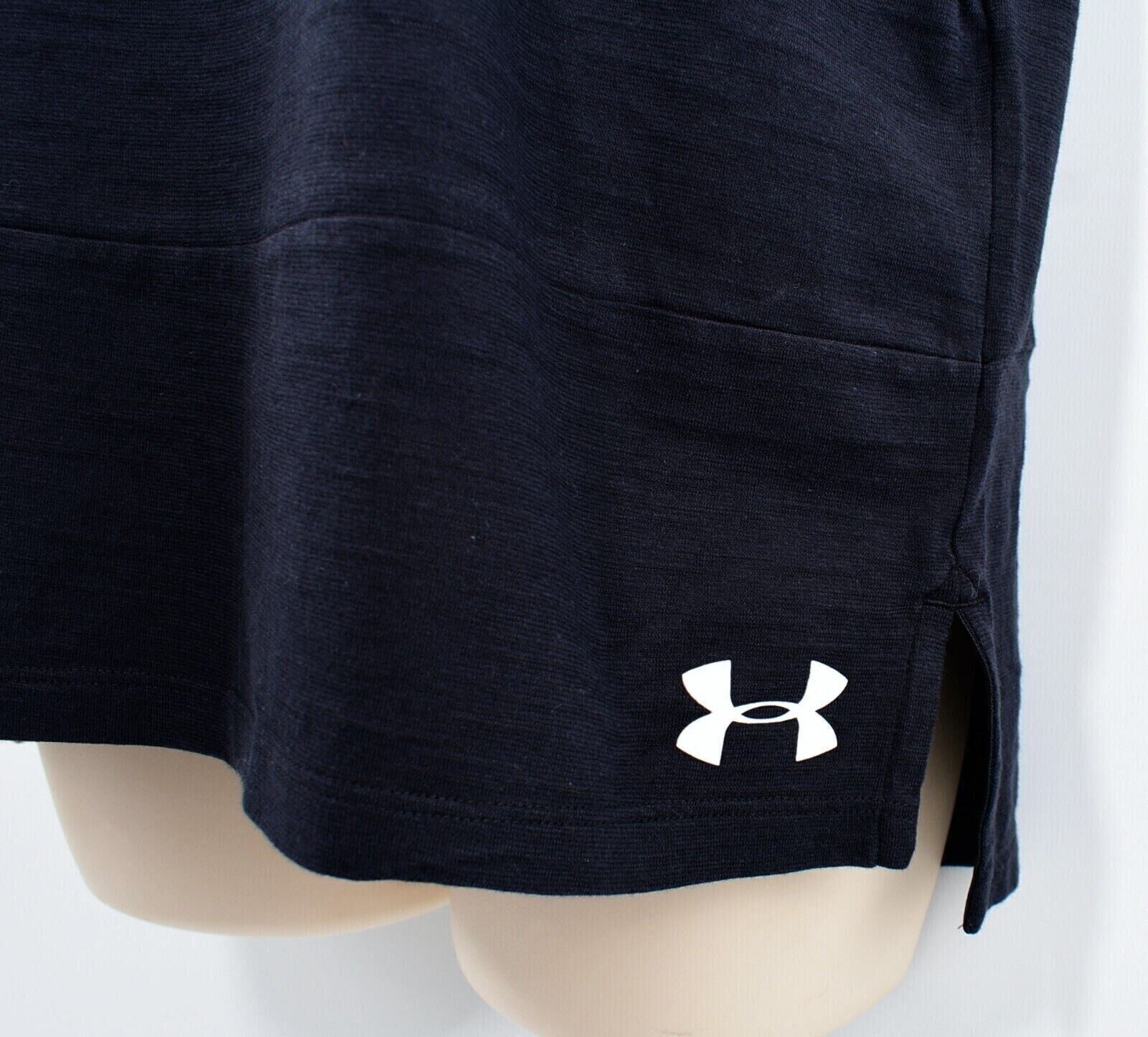 UNDER ARMOUR Women's Charged Cotton Tee, T-shirt, Black/White, size L -UK 14