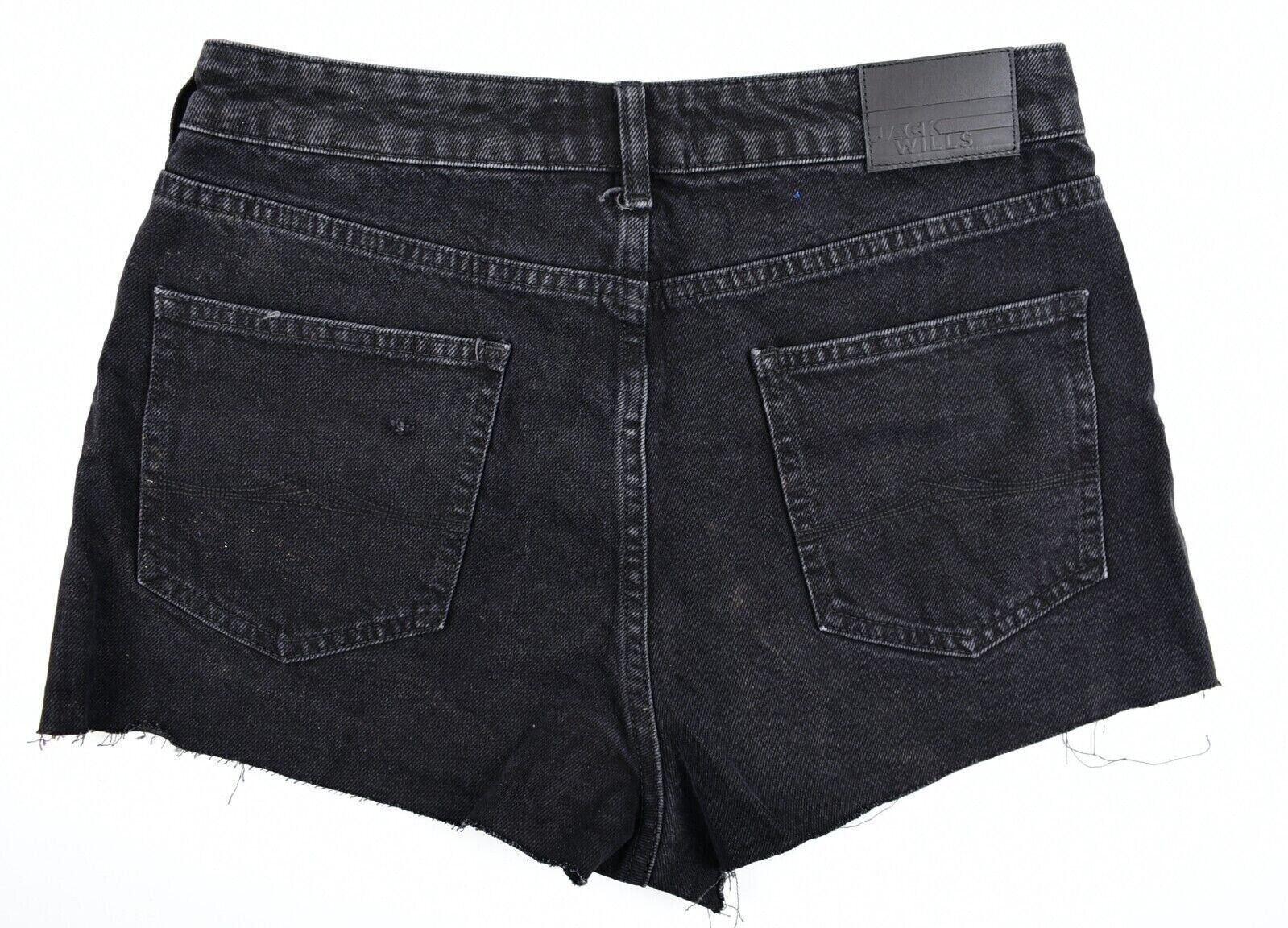 JOB LOT 7 x JACK WILLS Womens FINCHLEY Denim Hot Pants Shorts Black size S UK 10