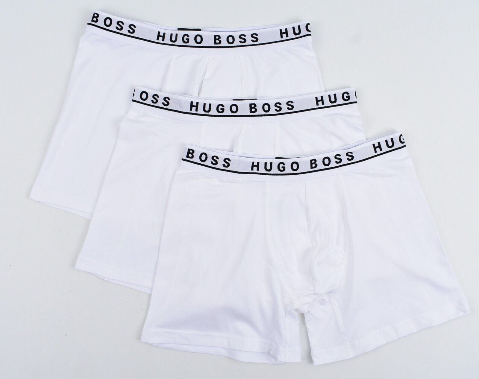 HUGO BOSS Underwear: Men's 3-pk Boxer Briefs, White, size MEDIUM