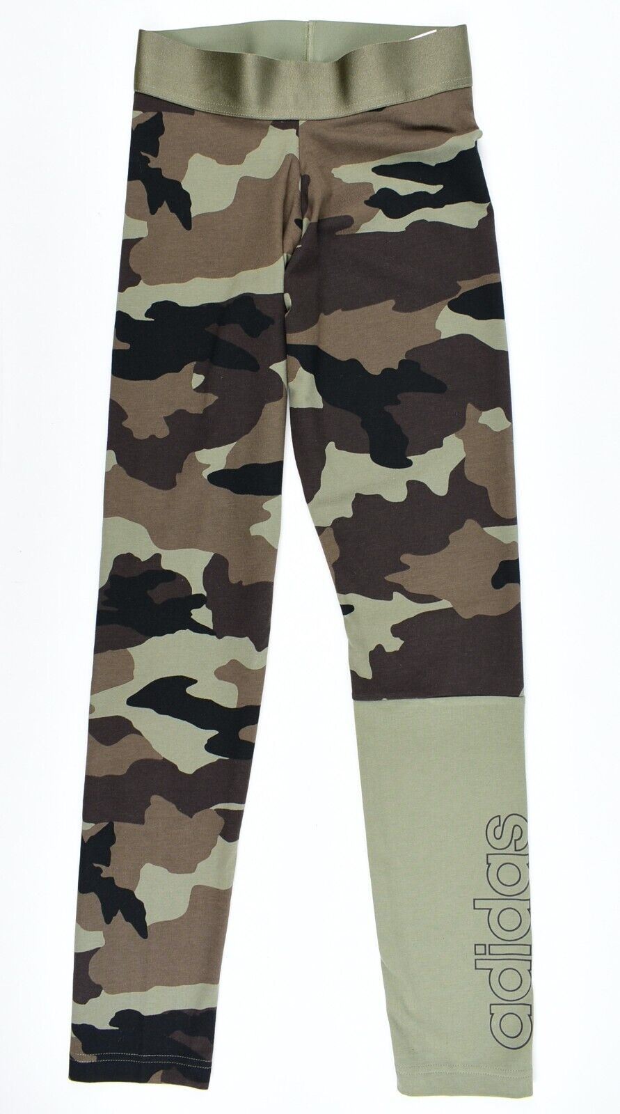 ADIDAS Women's Camouflage Cotton Blend Leggings, Green/Brown, size XS (UK 4-6)