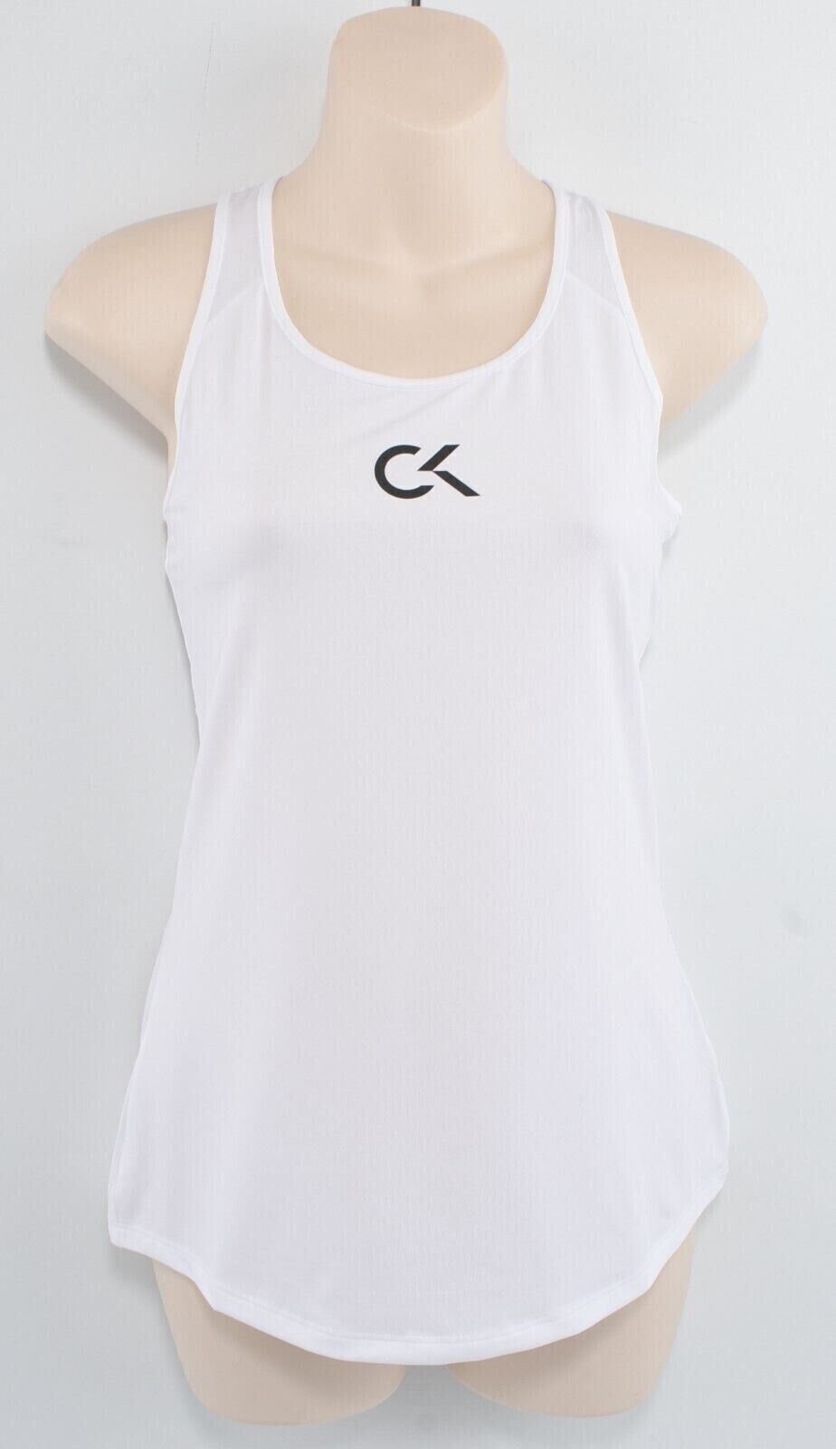 CALVIN KLEIN Performance: Women's Logo Tank Top, White, size L/UK 12