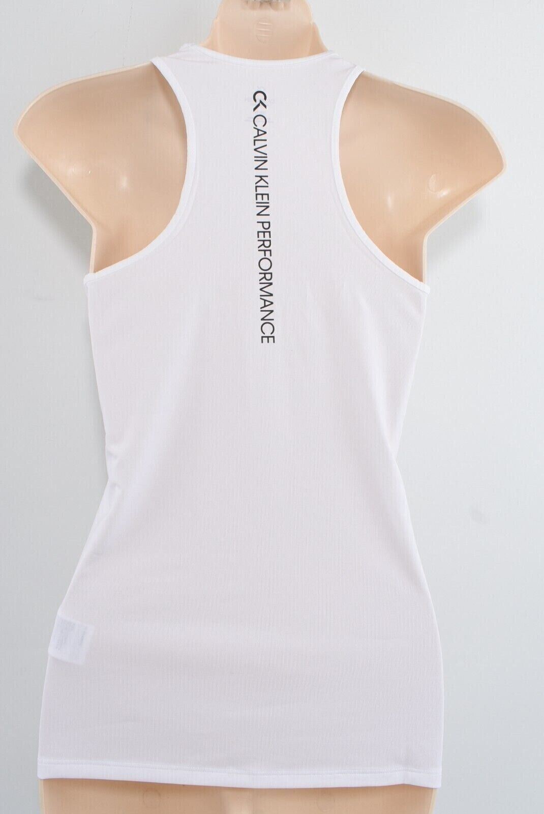 CALVIN KLEIN Performance: Women's Logo Tank Top, White, size L/UK 12