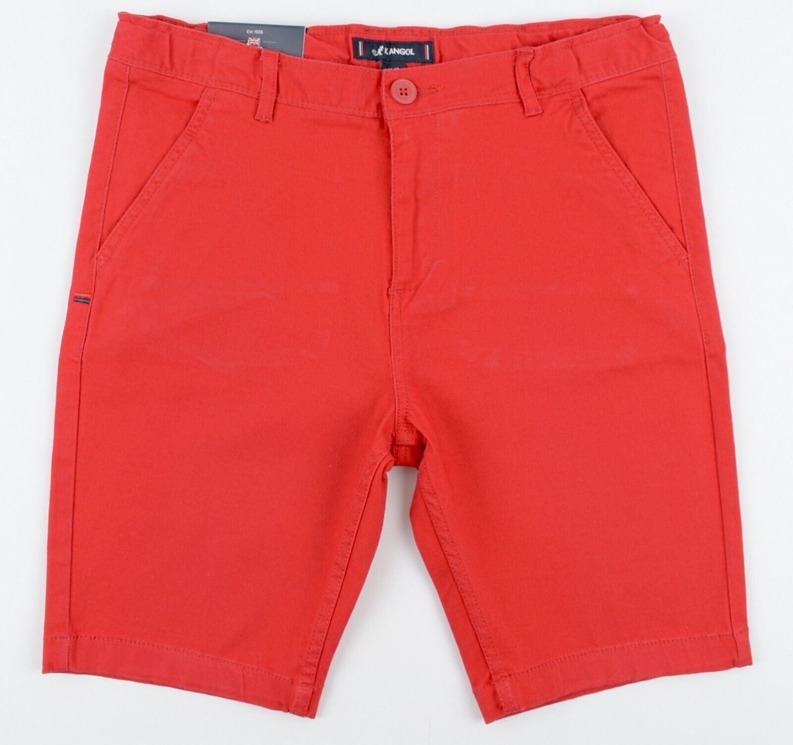 KANGOL Boys' Kids' Chino Shorts, Red, size 13 years
