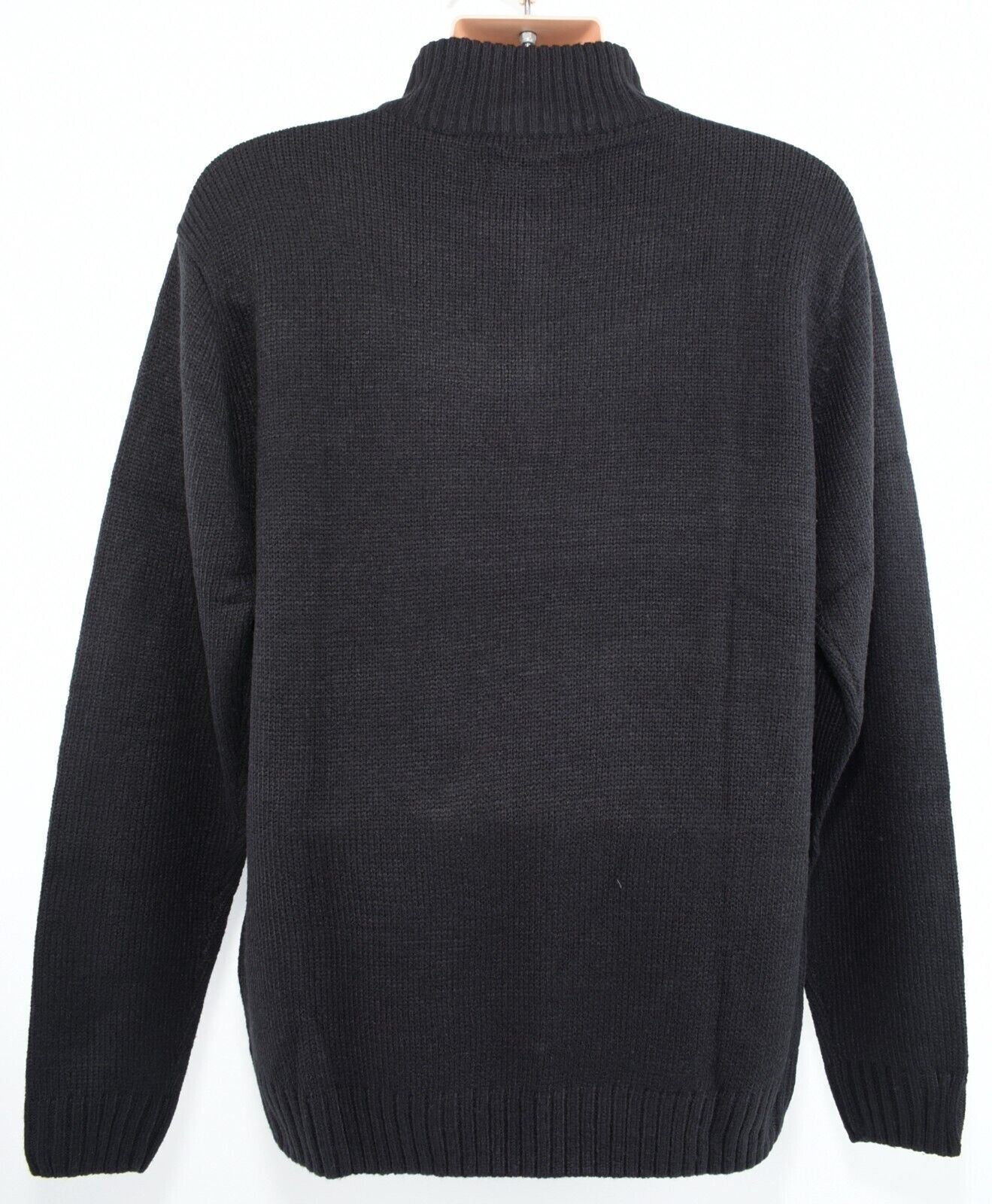 PIERRE CARDIN Men's 1/4 Zip Neck Knit Jumper / Pullover, Black, size XL