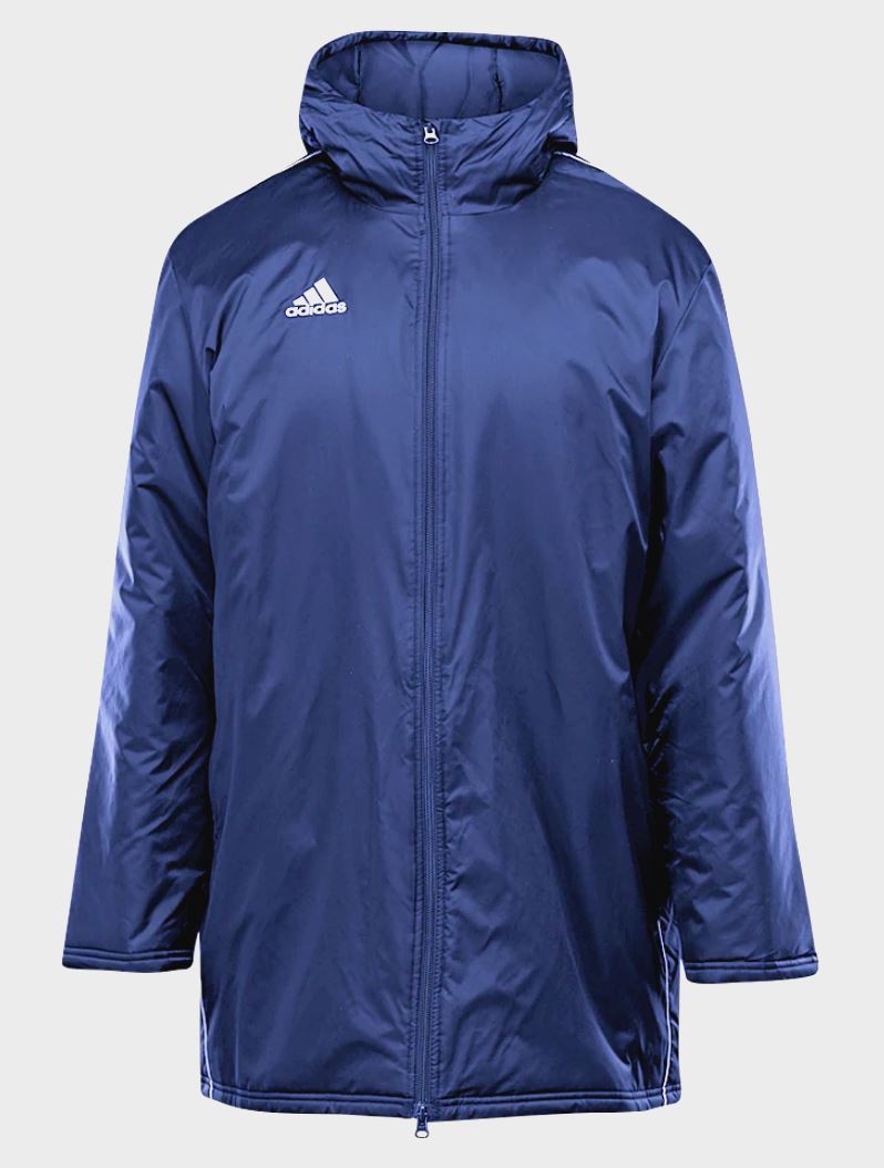 ADIDAS Men's Core 18 Stadium Jacket, Warm Padded Coat, Blue, size LARGE