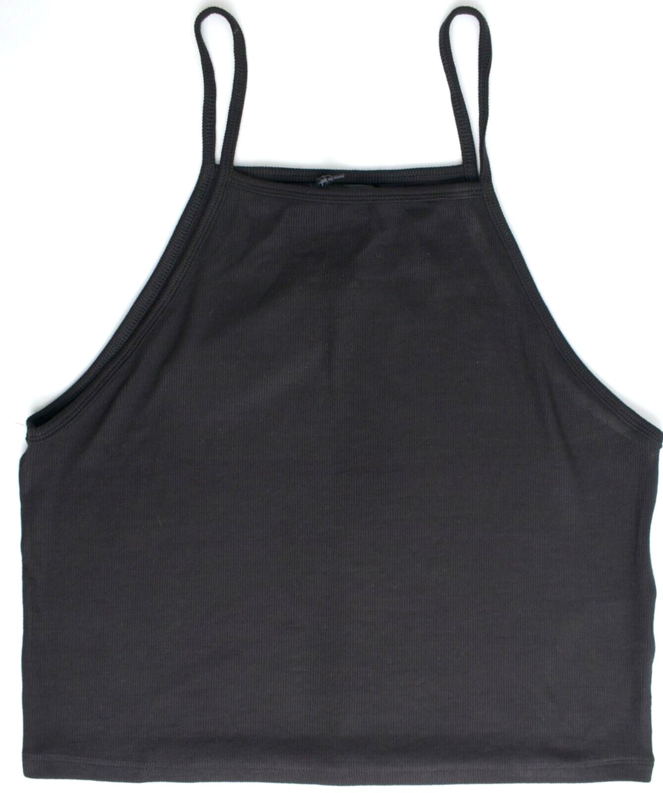 FIRETRAP Womens Ribbed Cropped Vest Top, Black, size L / UK 14