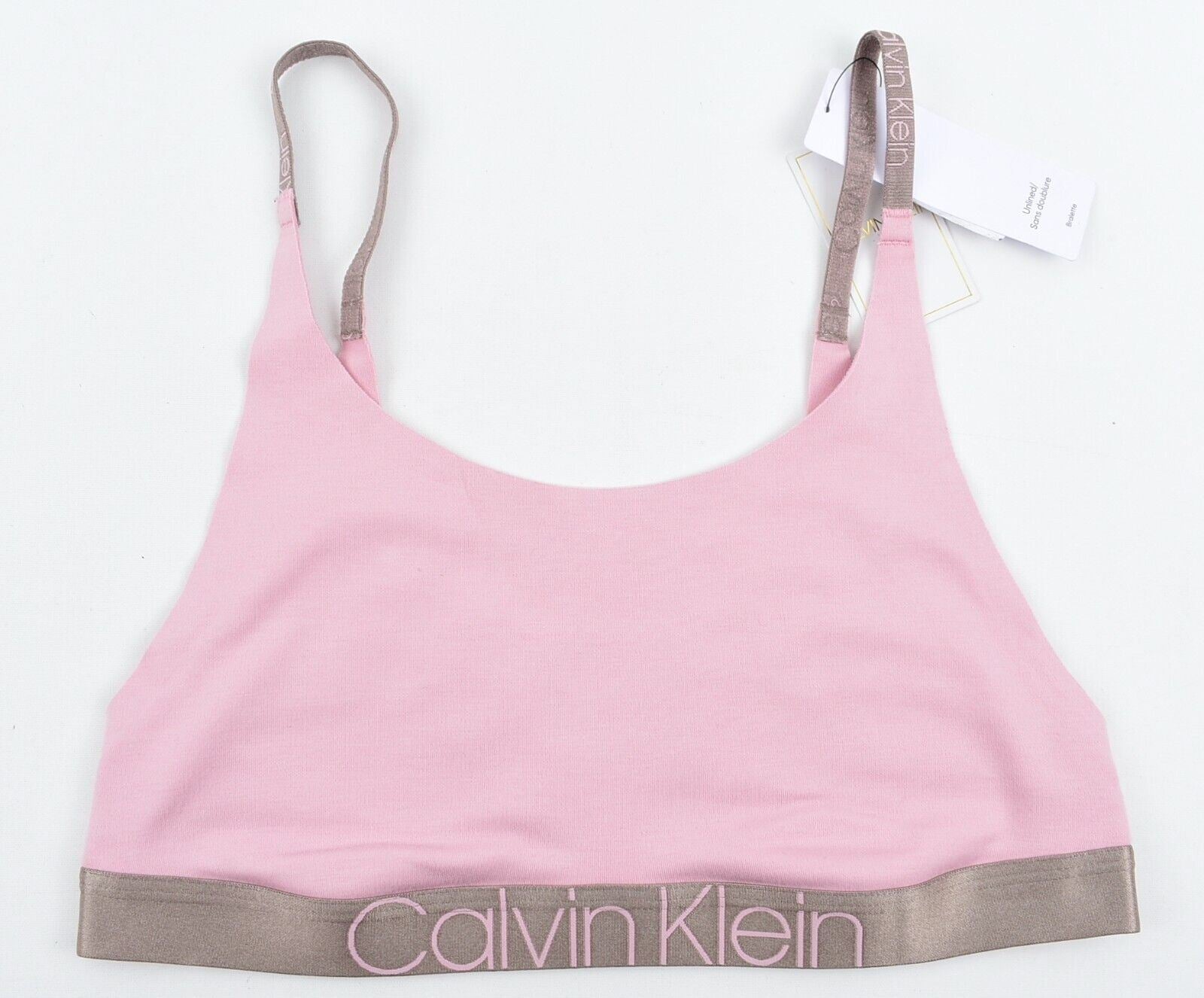 CALVIN KLEIN ICON Womens Cotton Bralette, Echo Pink, size M / UK 12