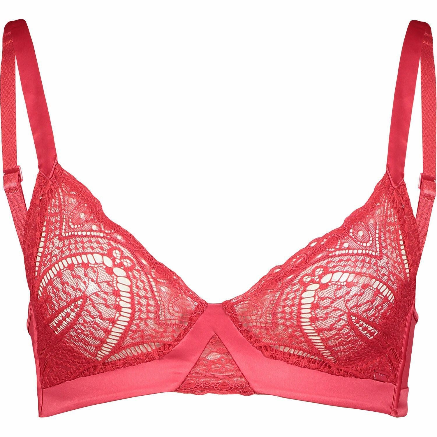 Calvin Klein Red Lace Bra  Size Small  Bust size 84cm to 89cm