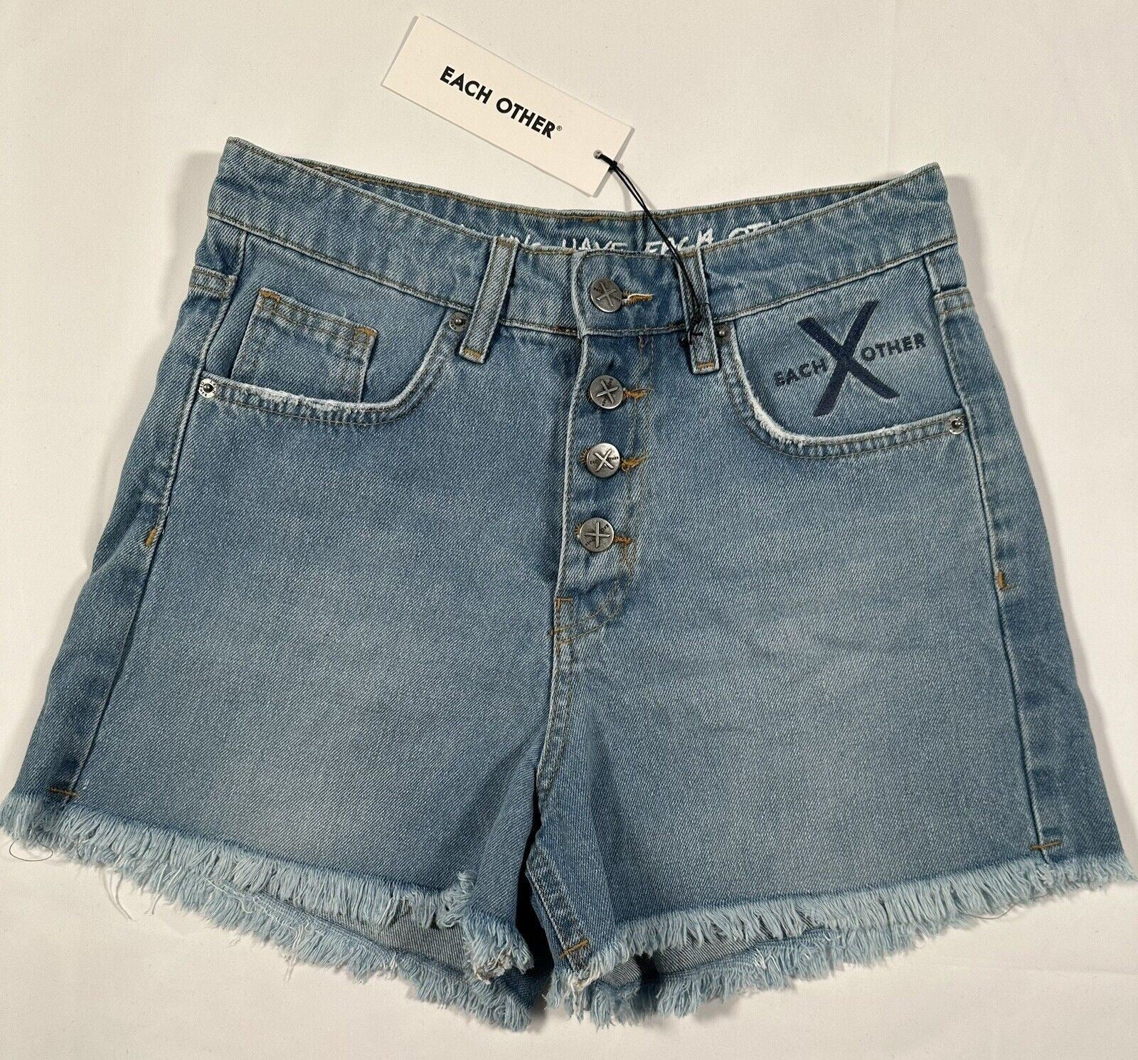 EACH OTHER Women's Blue Denim Shorts Size UK Small