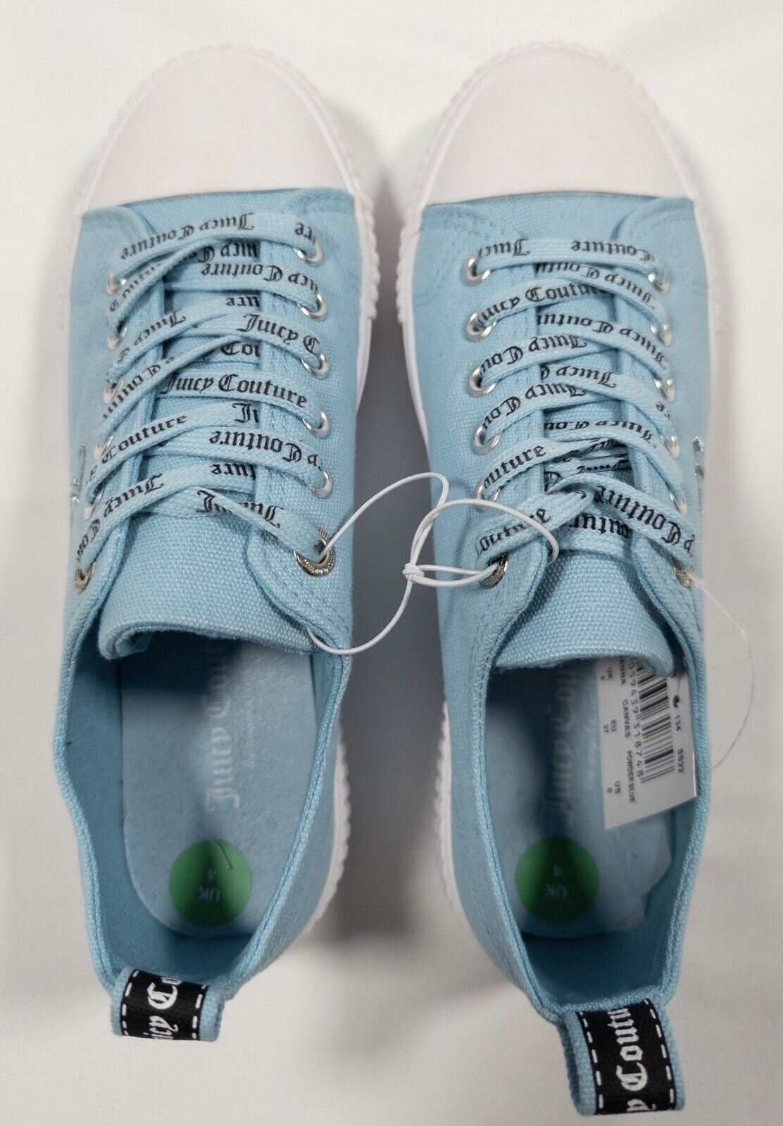 Juicy Couture Women's Blue Canvas Trainers Shoes Size UK 4