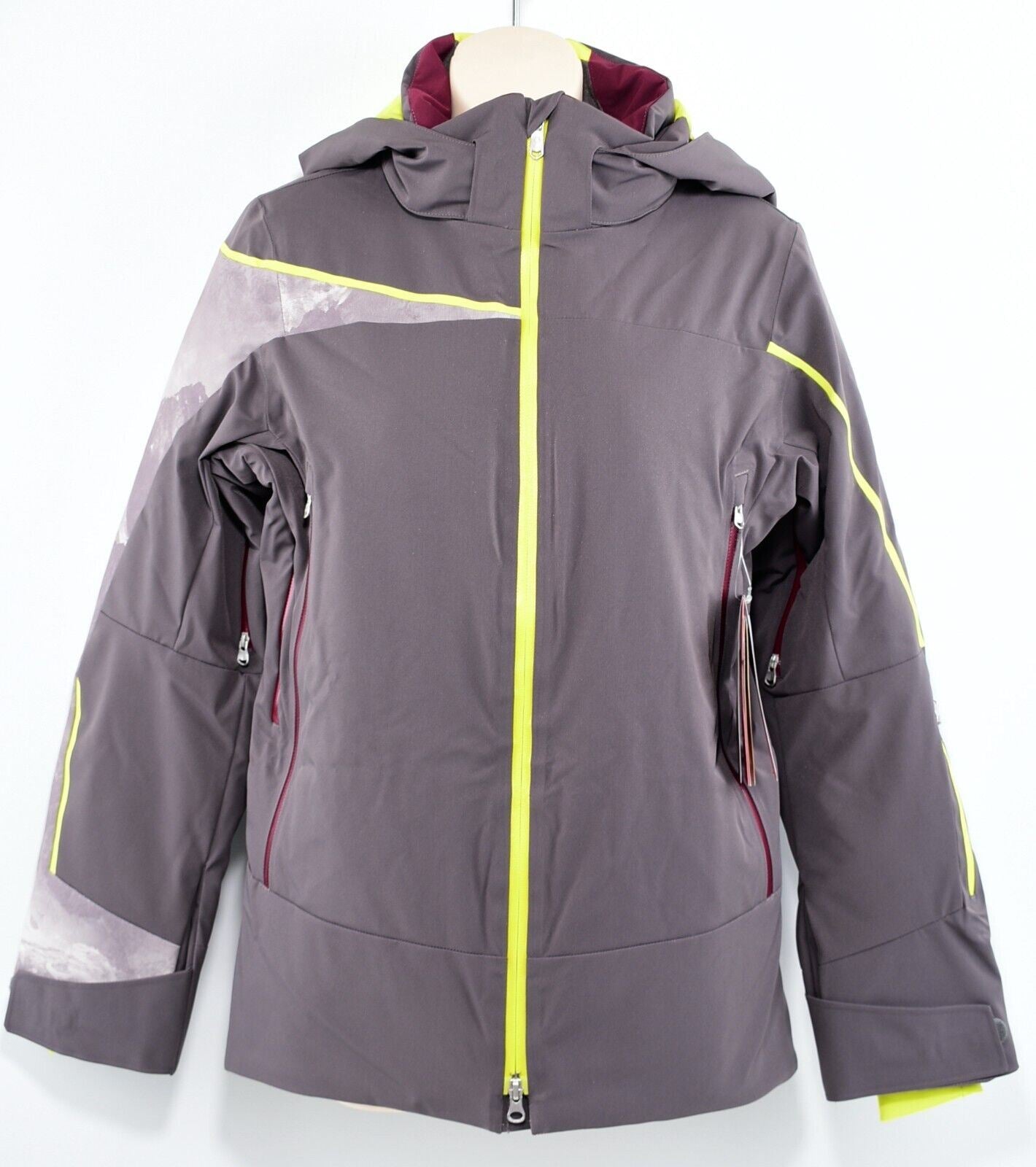 SPYDER Womens EMPRESS Ski Jacket, Grey/Multicoloured, size UK 6