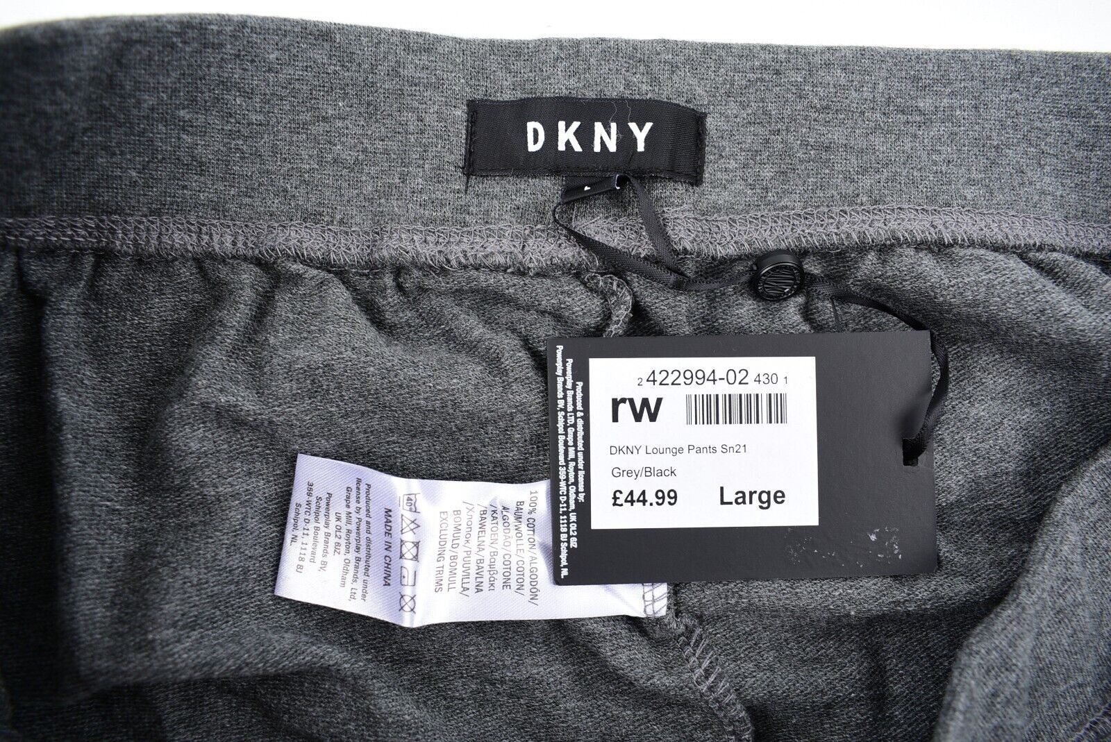 DKNY Mens Lounge Pants /Sweatpants, Grey-Black, size LARGE