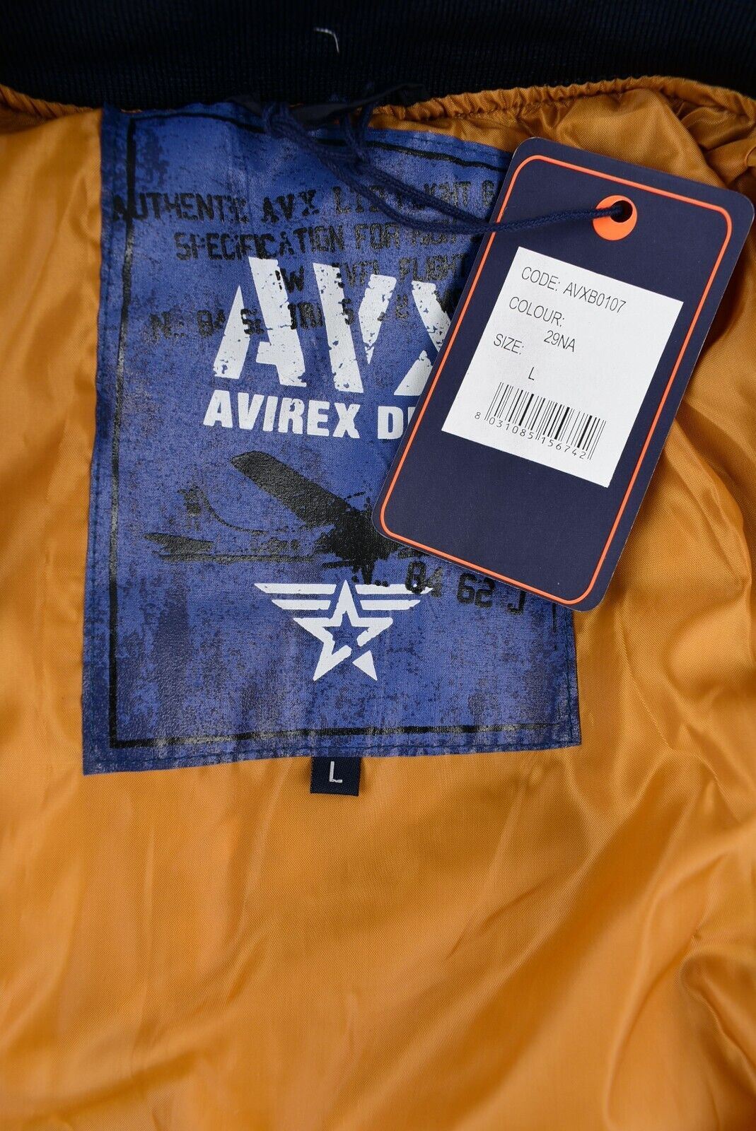 AVX Mens Aviator Bomber Jacket, Navy Blue, size L